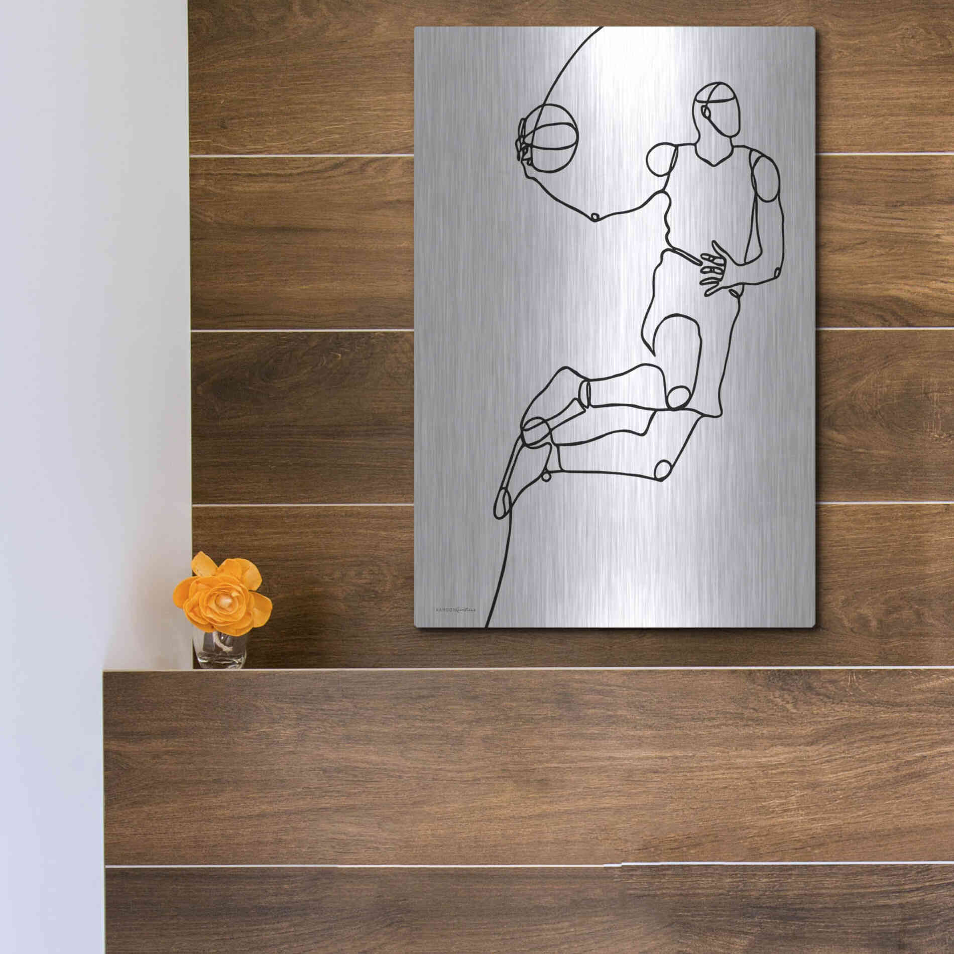 Luxe Metal Art 'Dunk' by Kamdon Kreations, Metal Wall Art,12x16