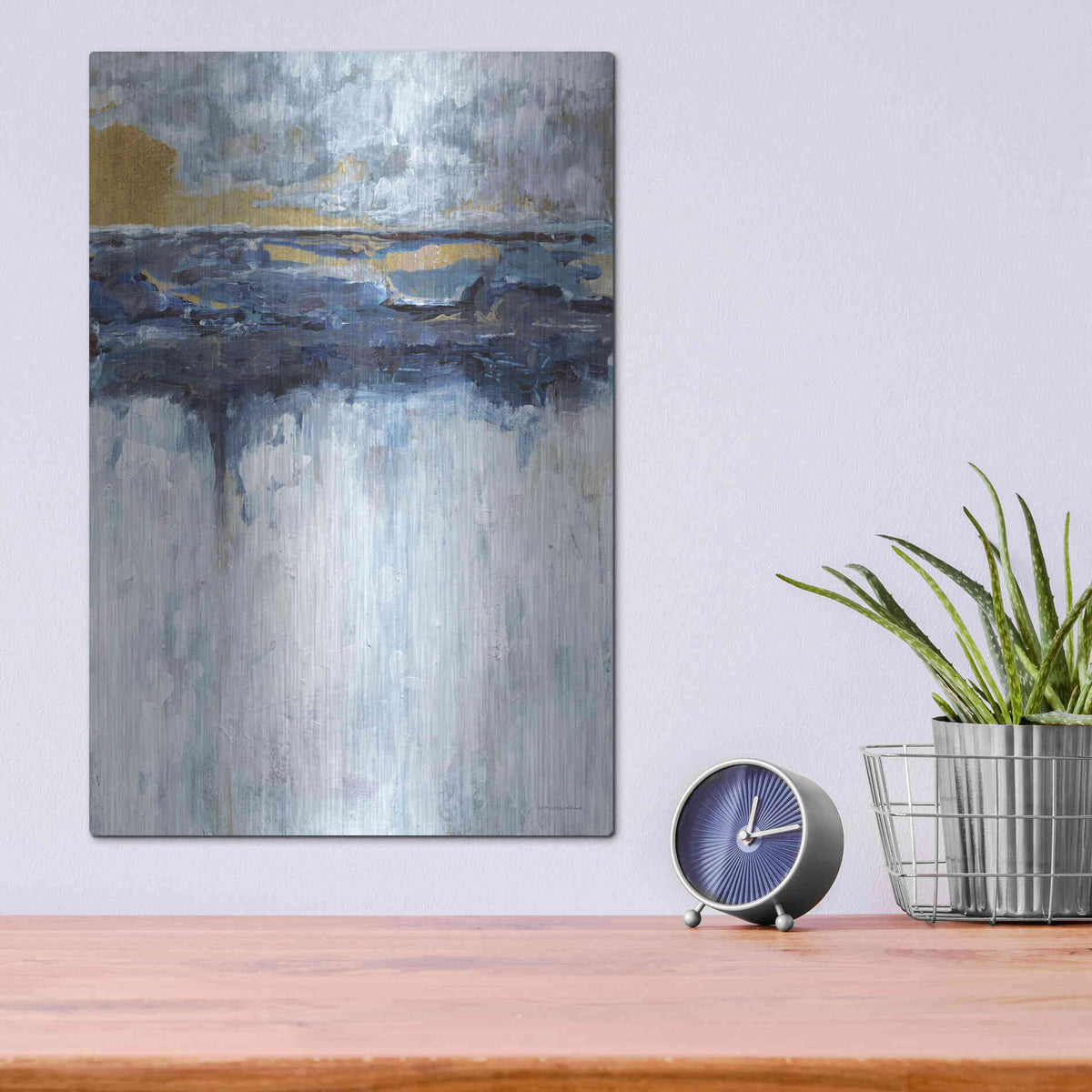 Luxe Metal Art 'The Edge' by Kamdon Kreations, Metal Wall Art,12x16