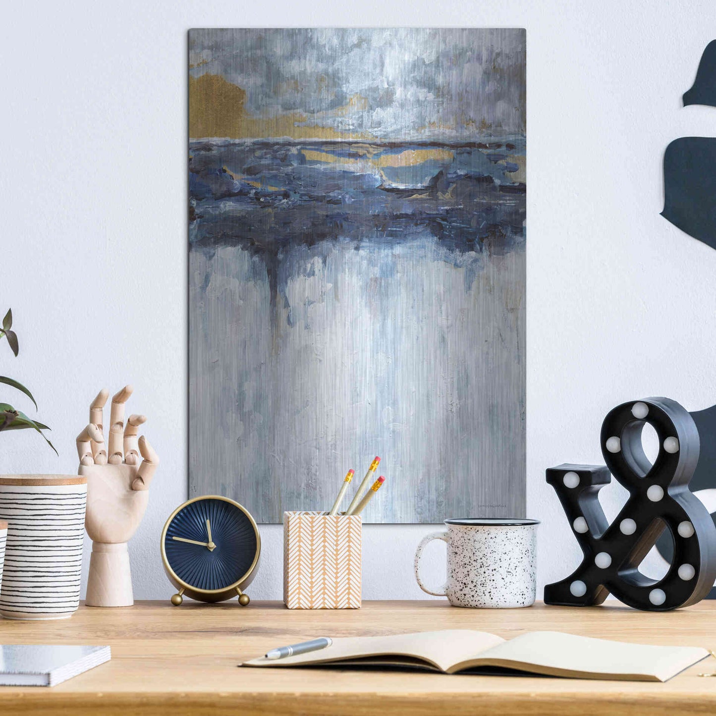 Luxe Metal Art 'The Edge' by Kamdon Kreations, Metal Wall Art,12x16