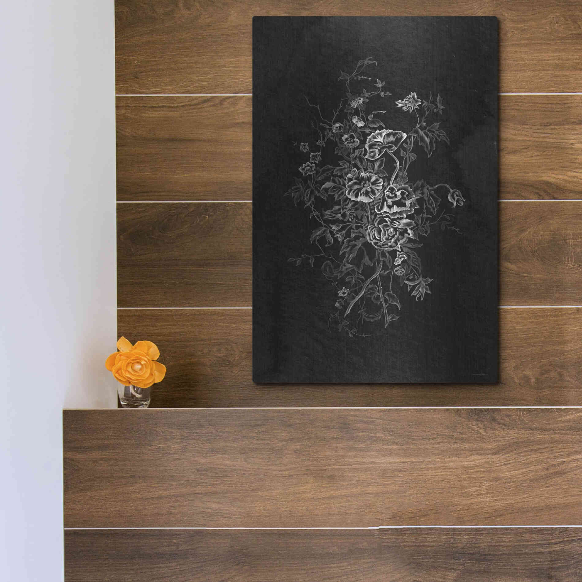 Luxe Metal Art 'Lacey Flowers' by Kamdon Kreations, Metal Wall Art,12x16