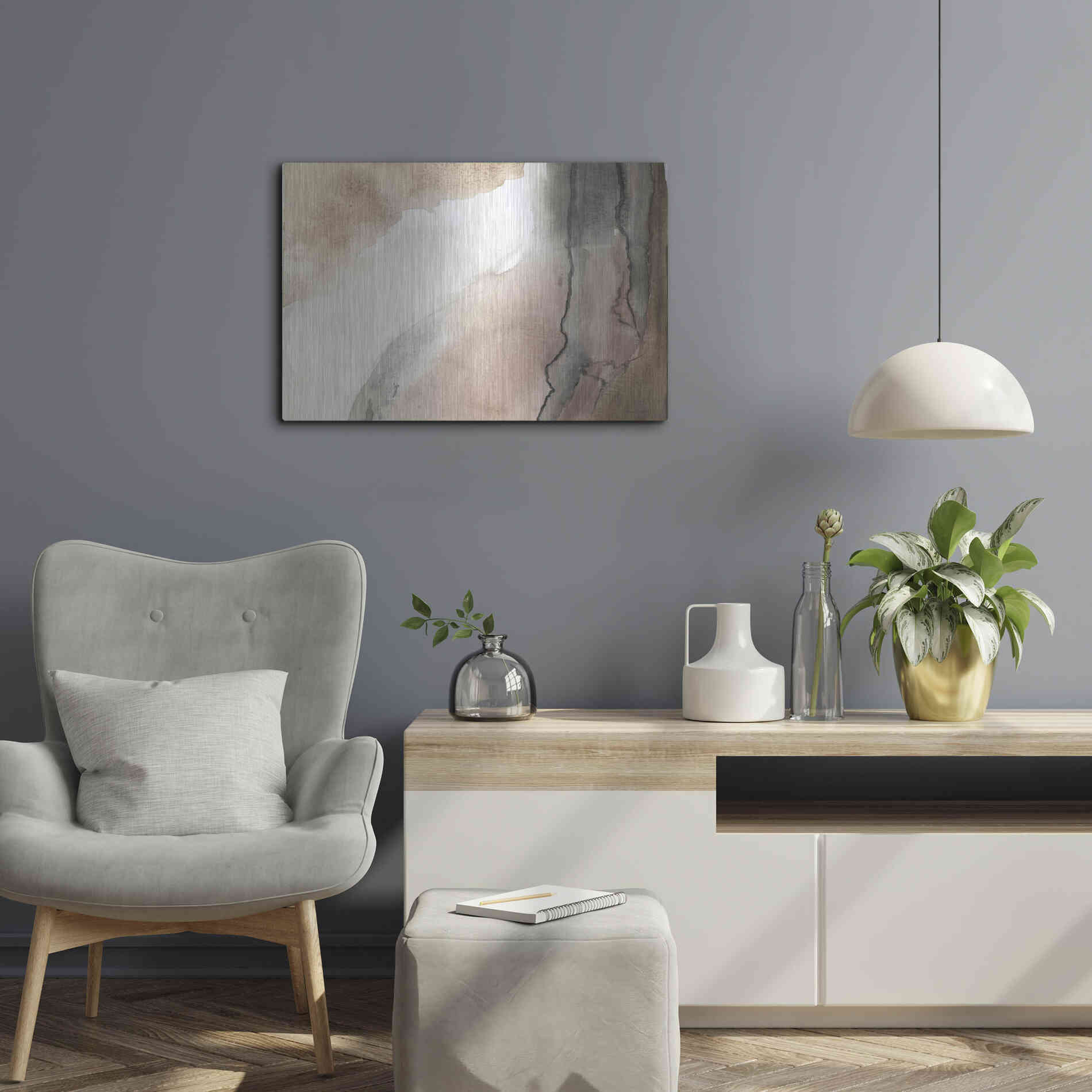 Luxe Metal Art 'Split' by Kamdon Kreations, Metal Wall Art,24x16
