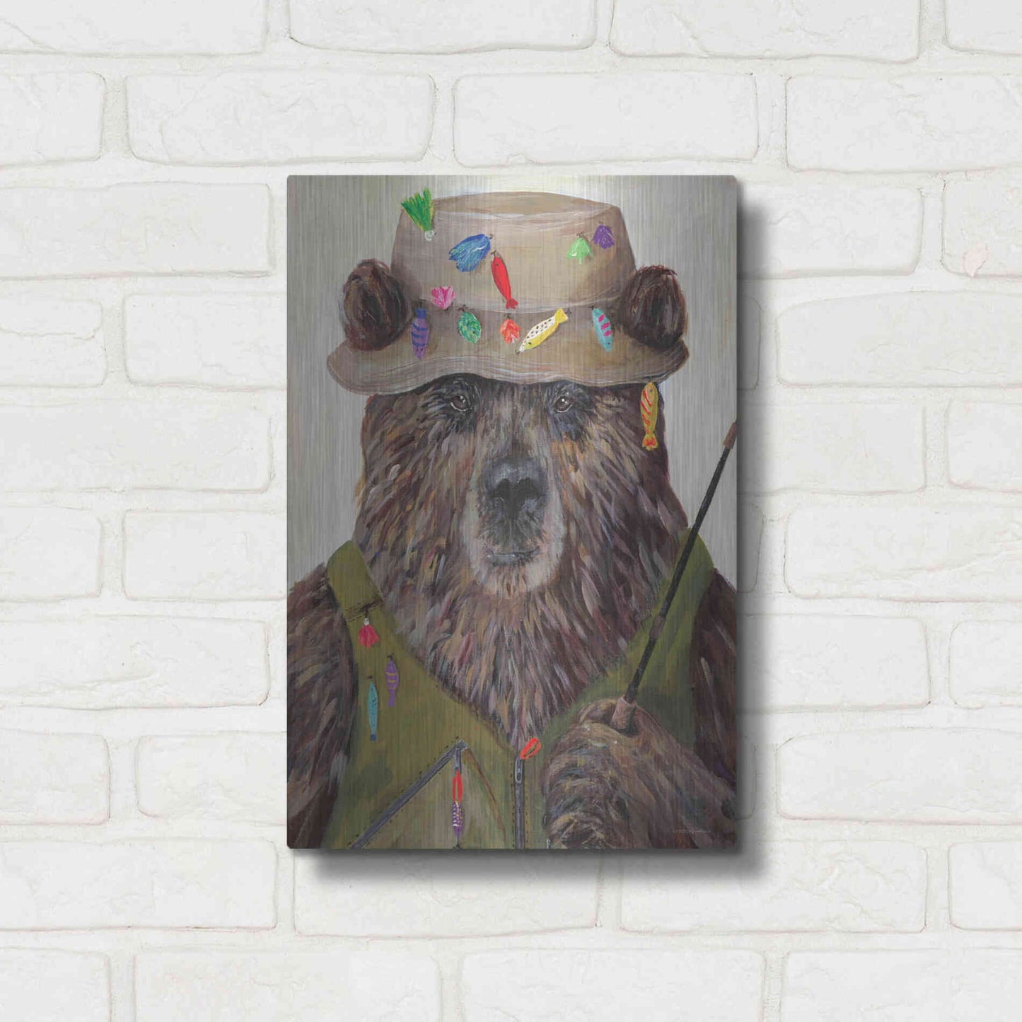 Luxe Metal Art 'Bear-ly a Bite' by Kamdon Kreations, Metal Wall Art,12x16