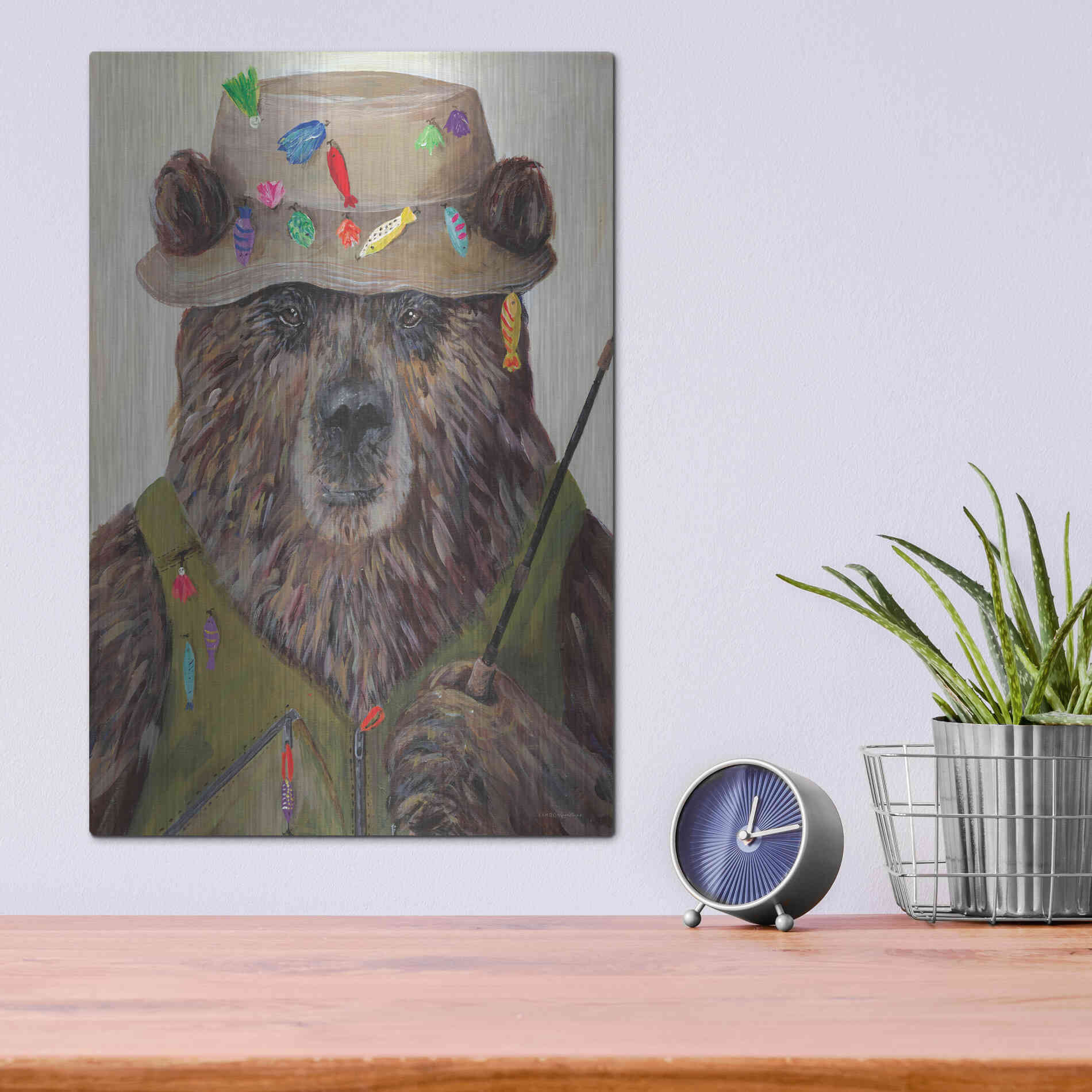Luxe Metal Art 'Bear-ly a Bite' by Kamdon Kreations, Metal Wall Art,12x16