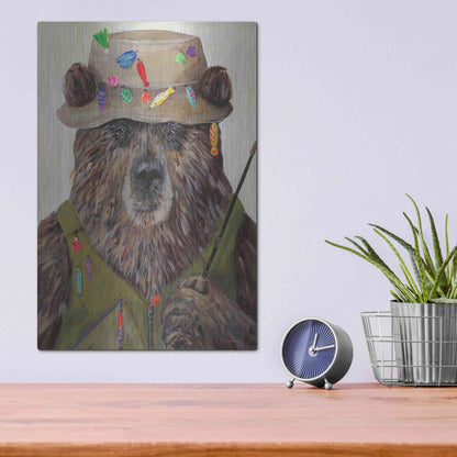 Luxe Metal Art 'Bear-ly a Bite' by Kamdon Kreations, Metal Wall Art,12x16