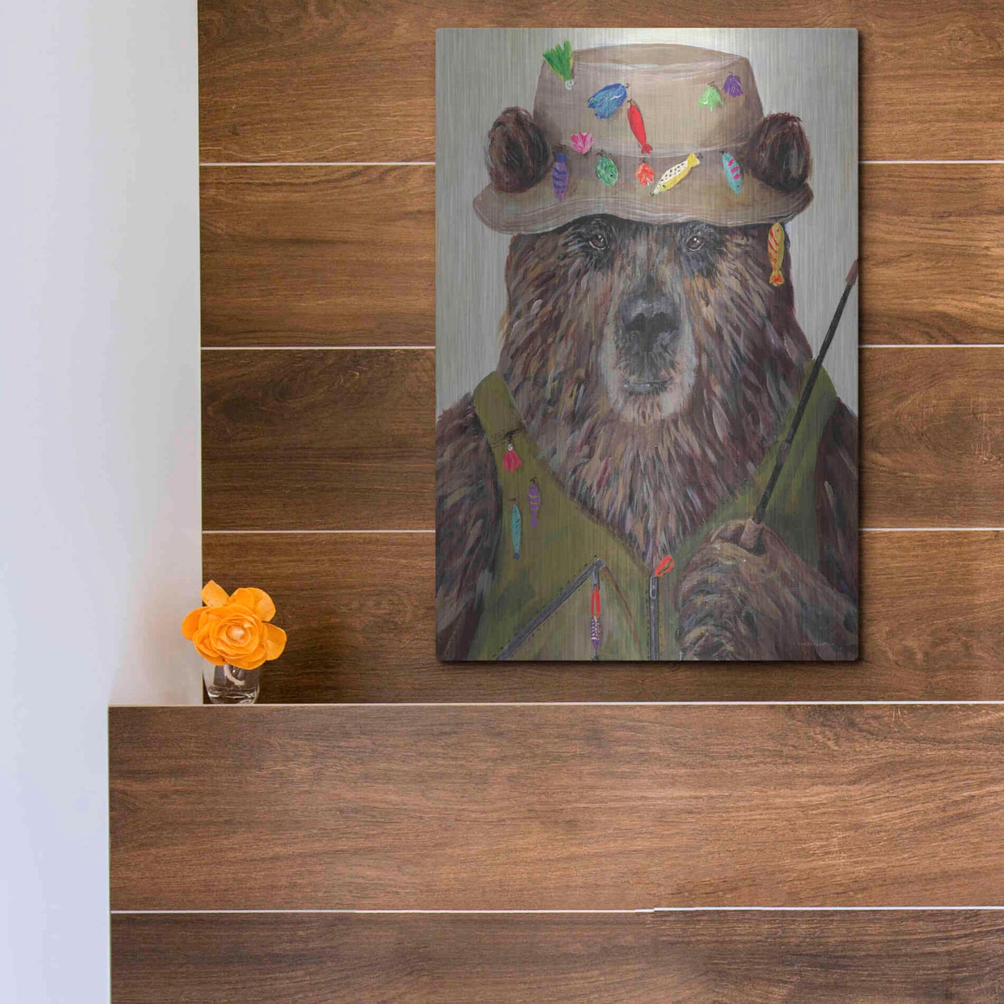 Luxe Metal Art 'Bear-ly a Bite' by Kamdon Kreations, Metal Wall Art,12x16