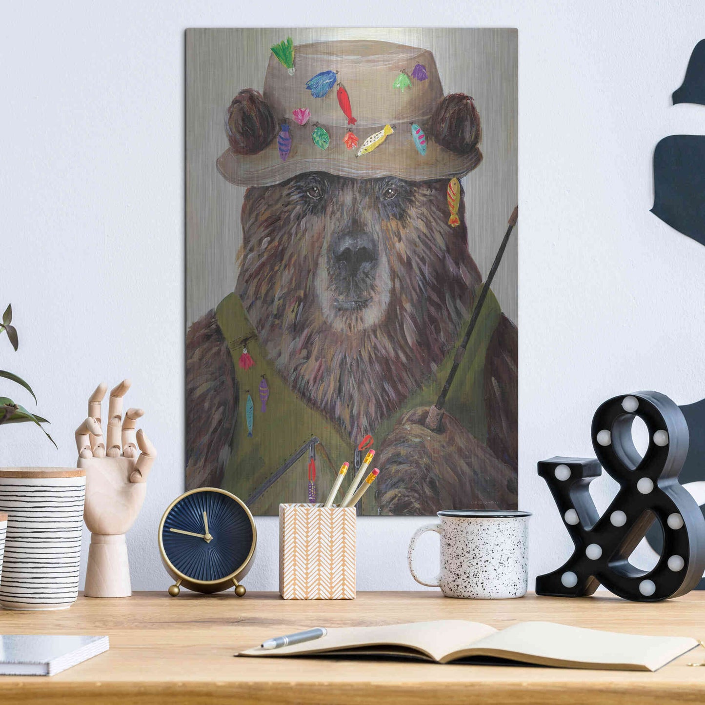 Luxe Metal Art 'Bear-ly a Bite' by Kamdon Kreations, Metal Wall Art,12x16