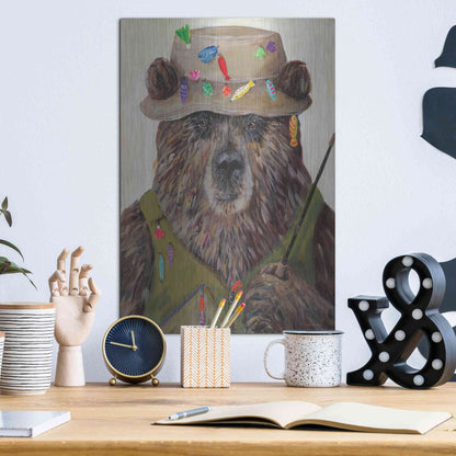 Luxe Metal Art 'Bear-ly a Bite' by Kamdon Kreations, Metal Wall Art,12x16