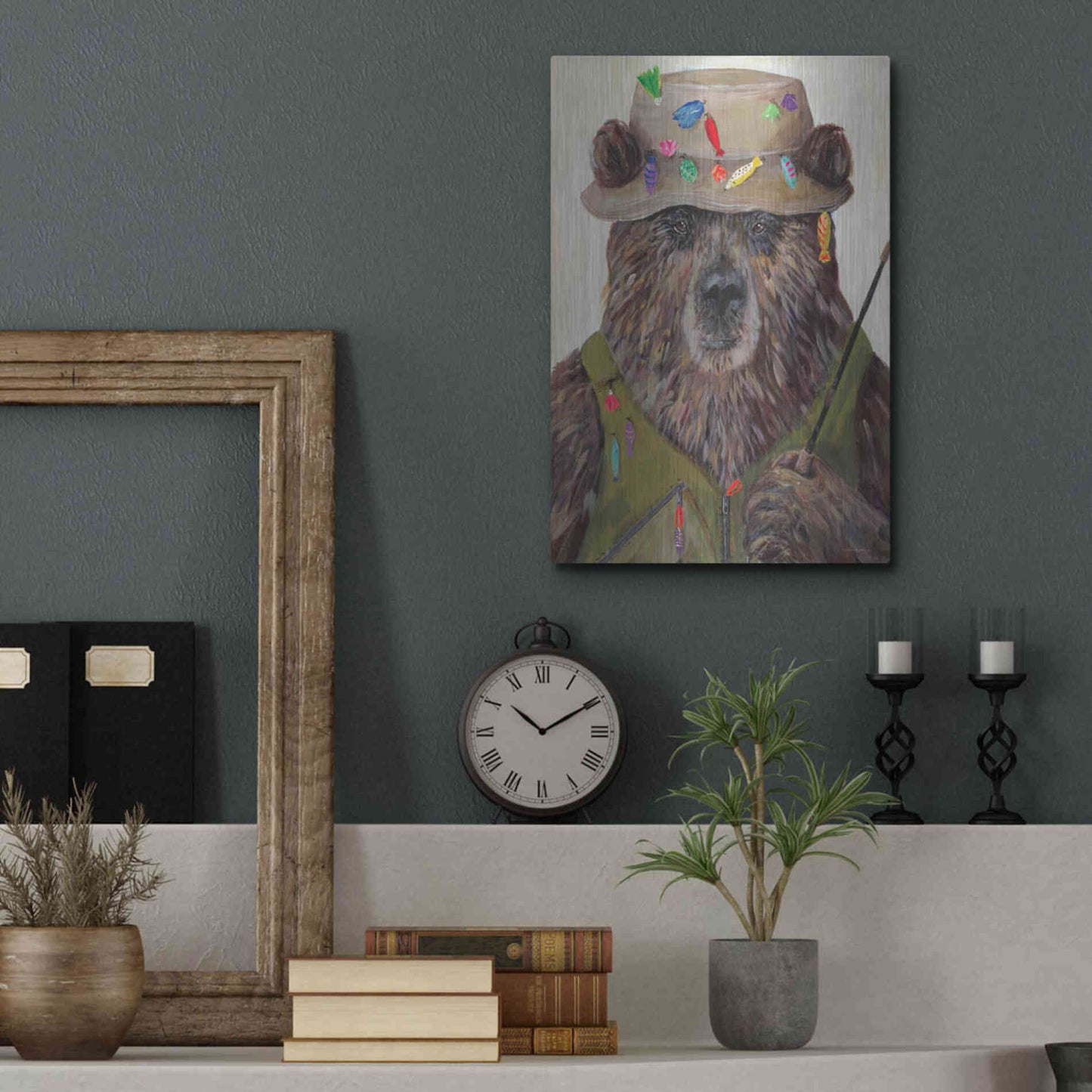 Luxe Metal Art 'Bear-ly a Bite' by Kamdon Kreations, Metal Wall Art,12x16