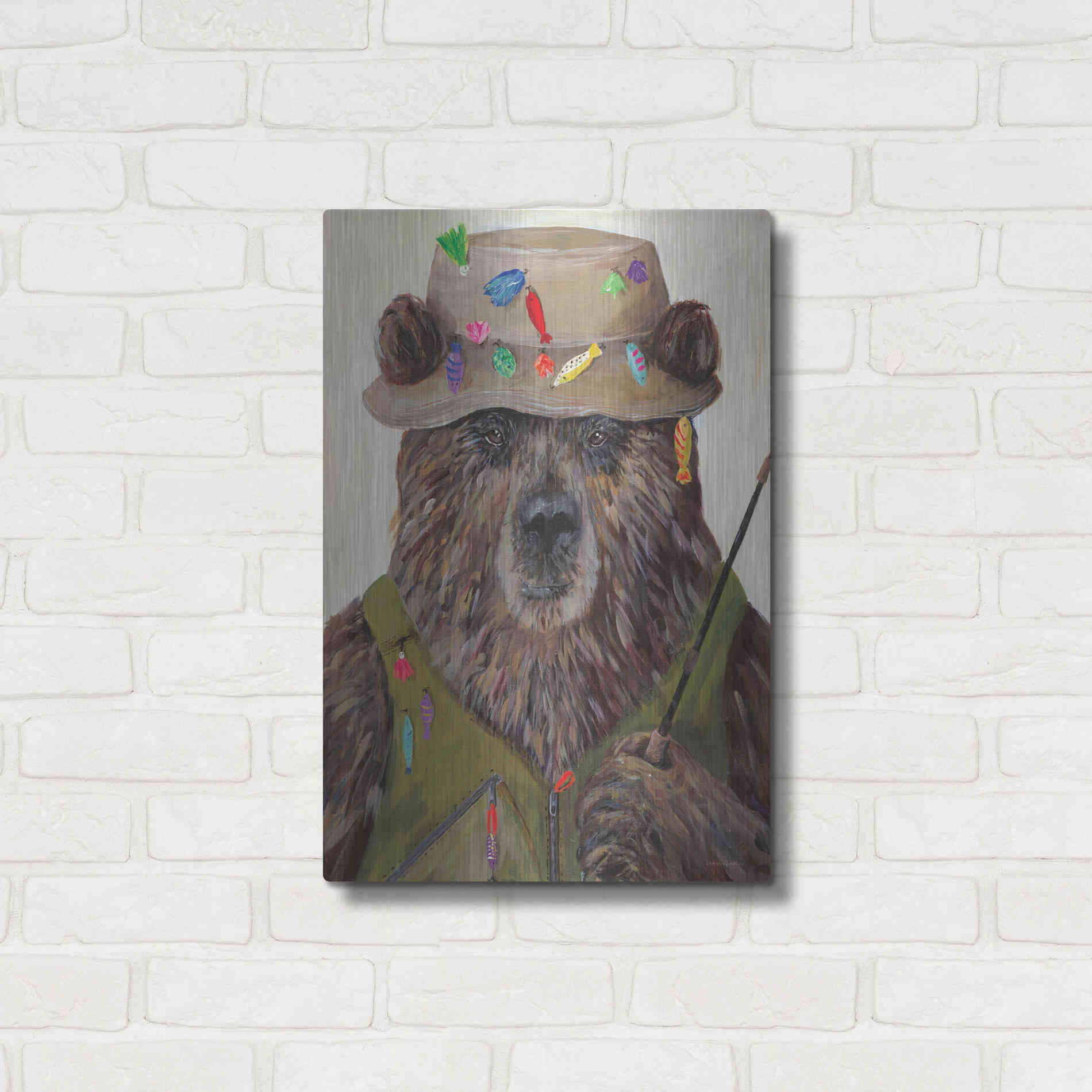 Luxe Metal Art 'Bear-ly a Bite' by Kamdon Kreations, Metal Wall Art,16x24