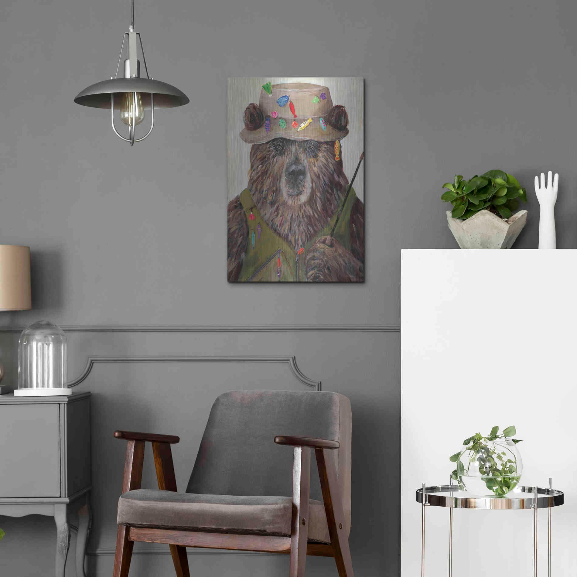 Luxe Metal Art 'Bear-ly a Bite' by Kamdon Kreations, Metal Wall Art,16x24