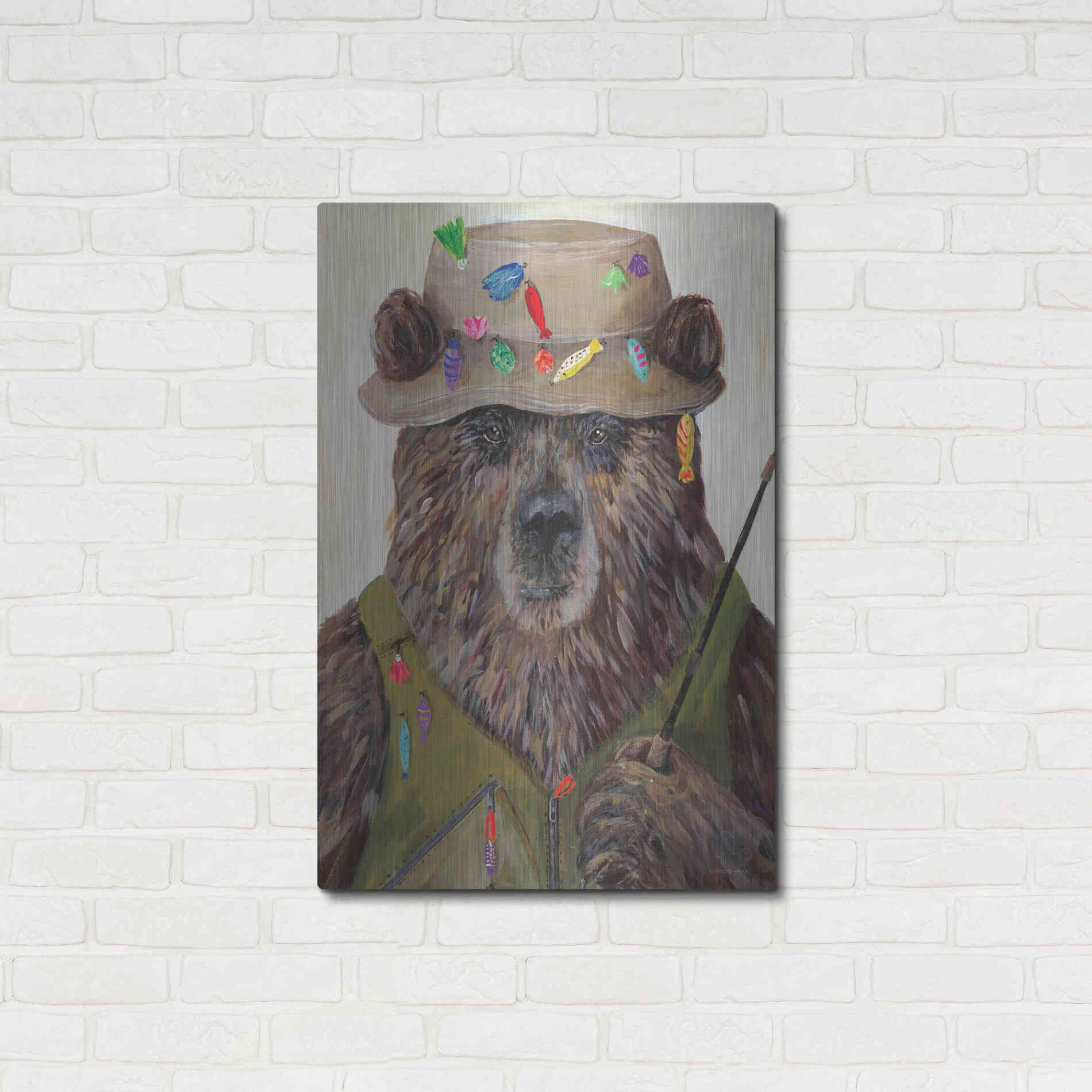 Luxe Metal Art 'Bear-ly a Bite' by Kamdon Kreations, Metal Wall Art,24x36