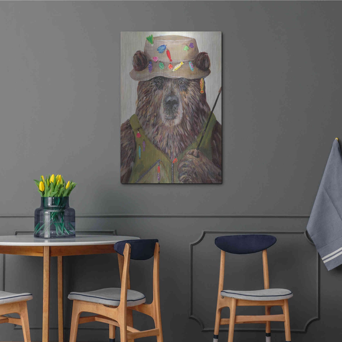 Luxe Metal Art 'Bear-ly a Bite' by Kamdon Kreations, Metal Wall Art,24x36