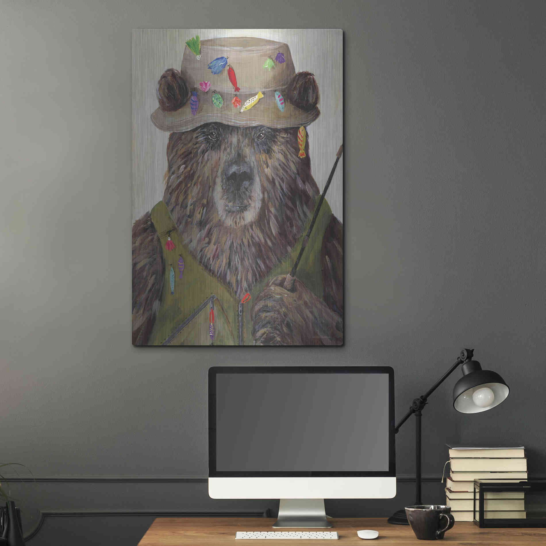 Luxe Metal Art 'Bear-ly a Bite' by Kamdon Kreations, Metal Wall Art,24x36