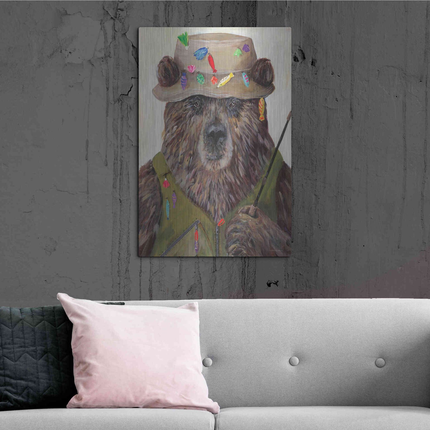 Luxe Metal Art 'Bear-ly a Bite' by Kamdon Kreations, Metal Wall Art,24x36