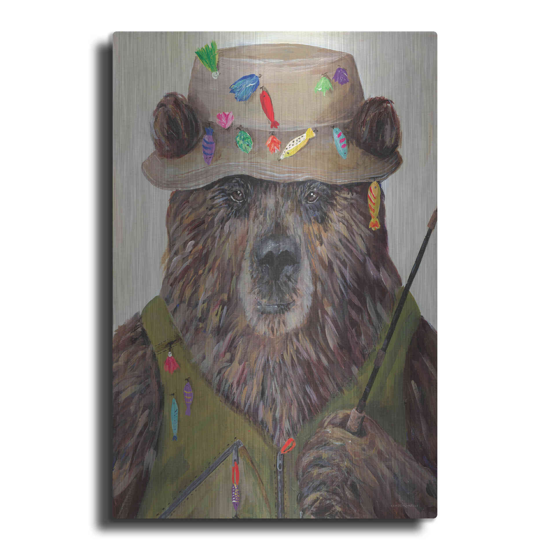 Luxe Metal Art 'Bear-ly a Bite' by Kamdon Kreations, Metal Wall Art