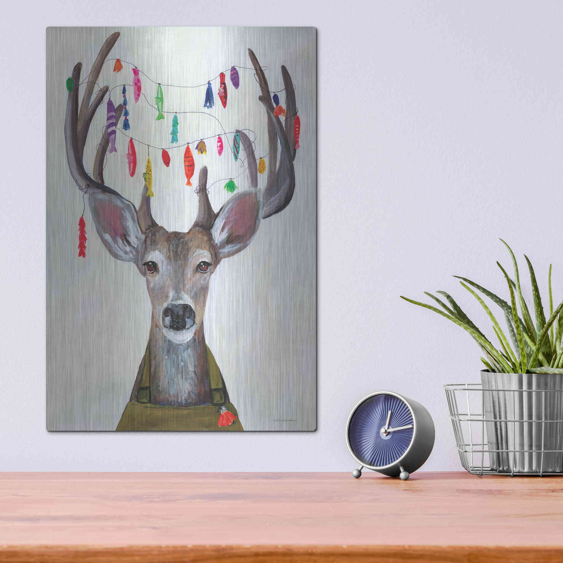 Luxe Metal Art 'My Dear You Look A-Lure-ing' by Kamdon Kreations, Metal Wall Art,12x16