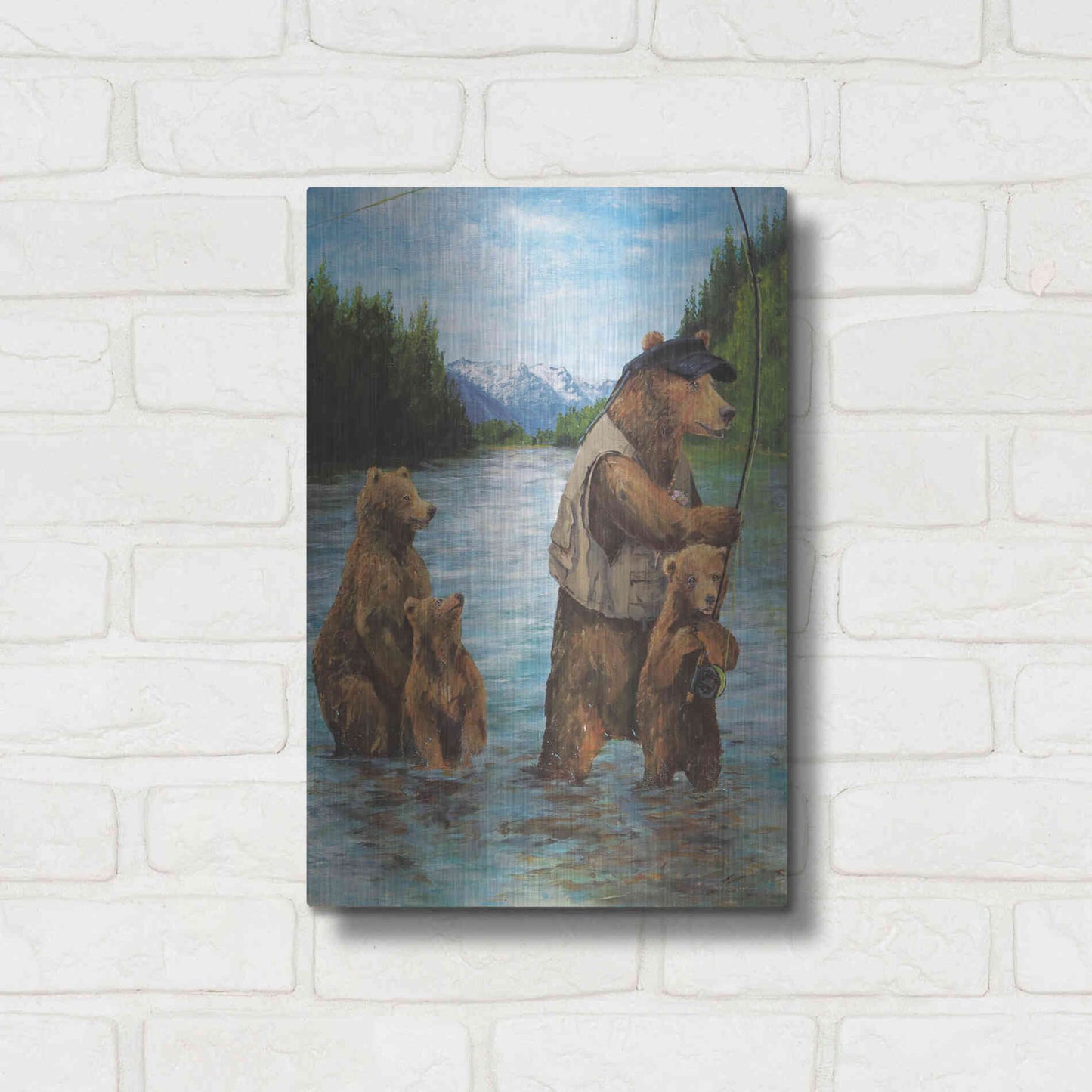 Luxe Metal Art 'Papa Bear' by Kamdon Kreations, Metal Wall Art,12x16