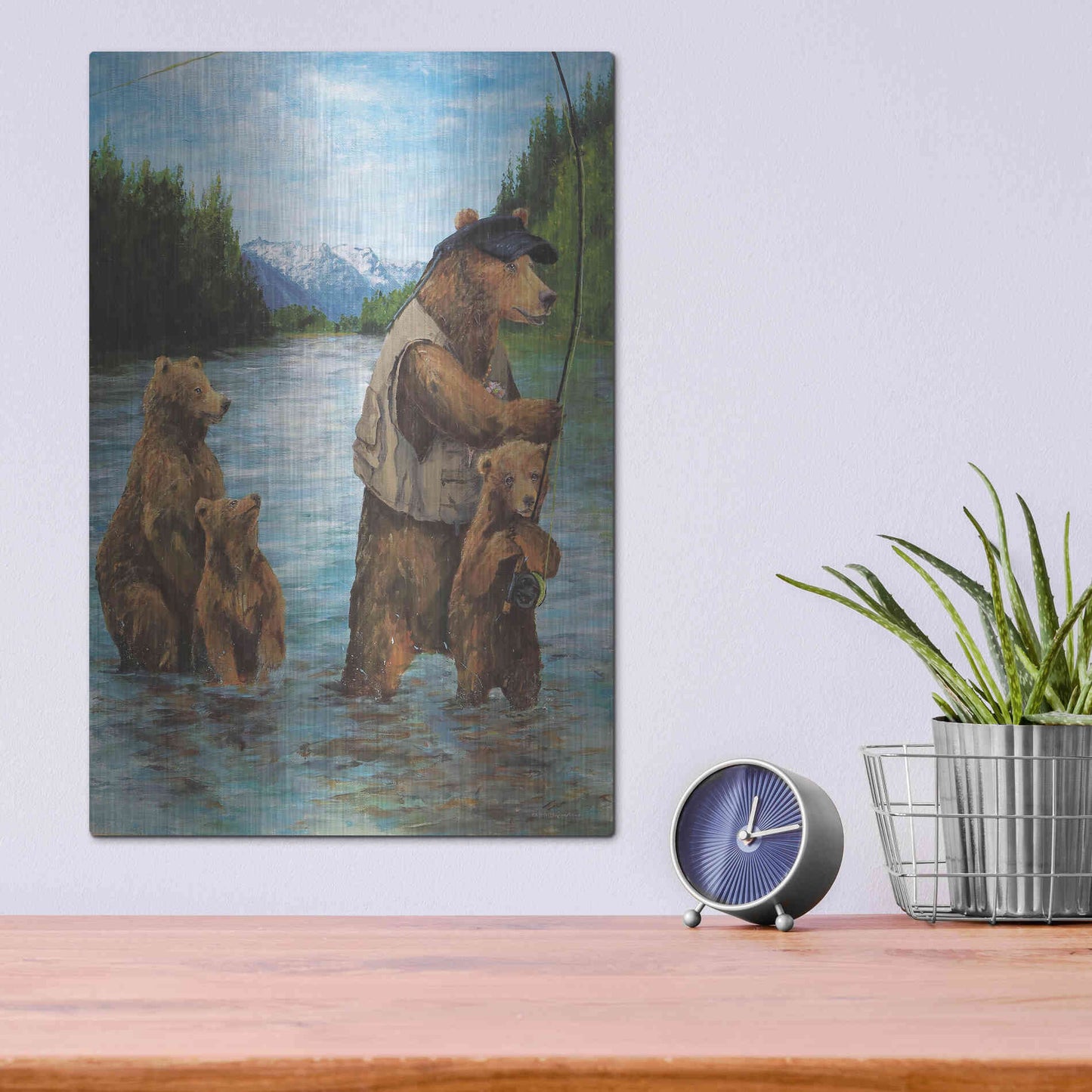 Luxe Metal Art 'Papa Bear' by Kamdon Kreations, Metal Wall Art,12x16