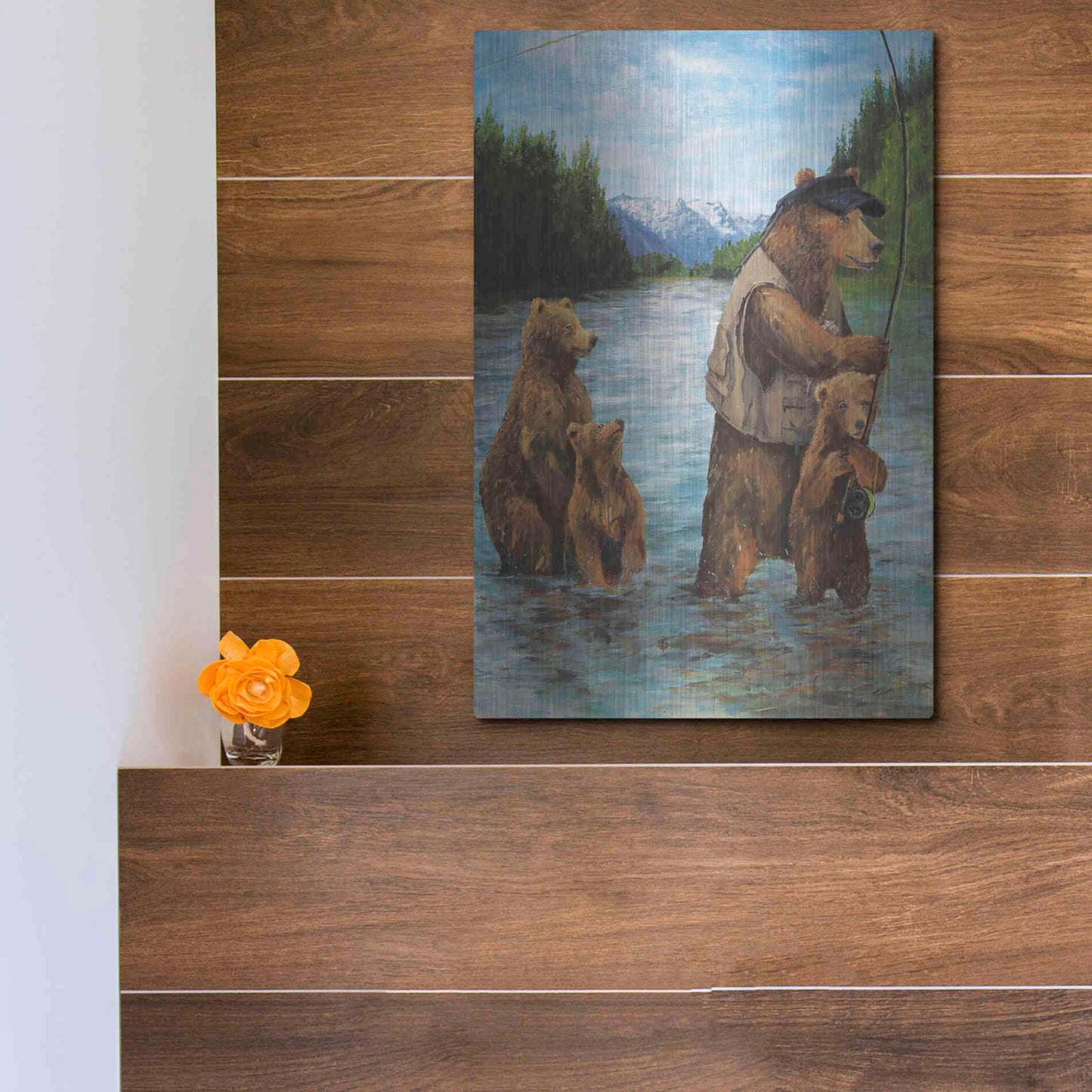 Luxe Metal Art 'Papa Bear' by Kamdon Kreations, Metal Wall Art,12x16