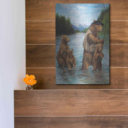 Luxe Metal Art 'Papa Bear' by Kamdon Kreations, Metal Wall Art,12x16
