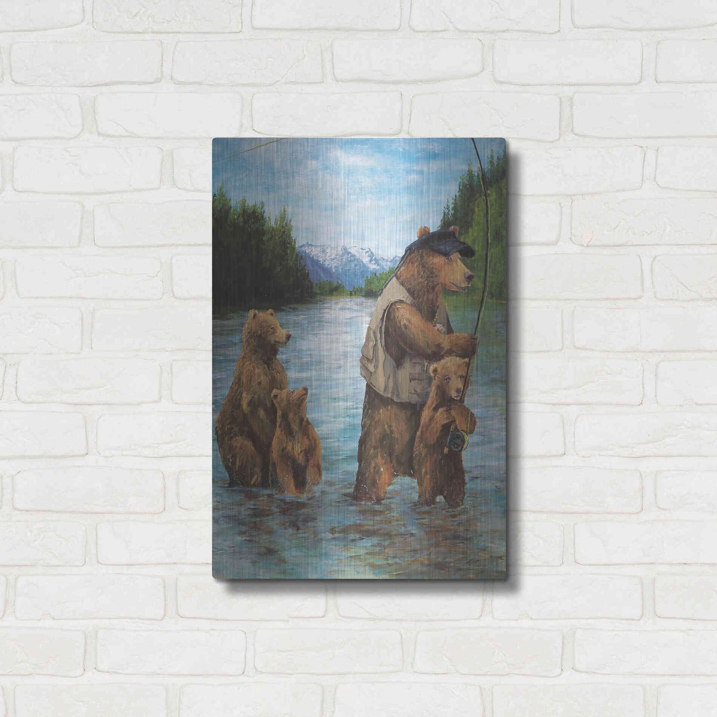 Luxe Metal Art 'Papa Bear' by Kamdon Kreations, Metal Wall Art,16x24