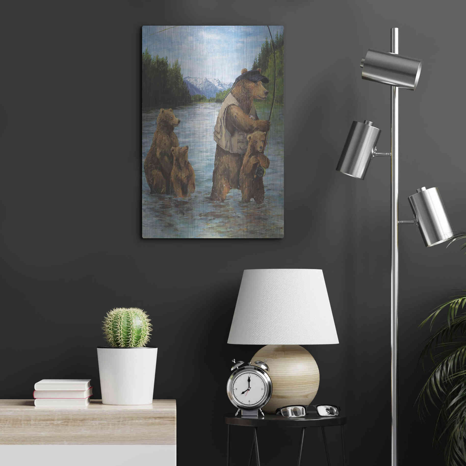 Luxe Metal Art 'Papa Bear' by Kamdon Kreations, Metal Wall Art,16x24