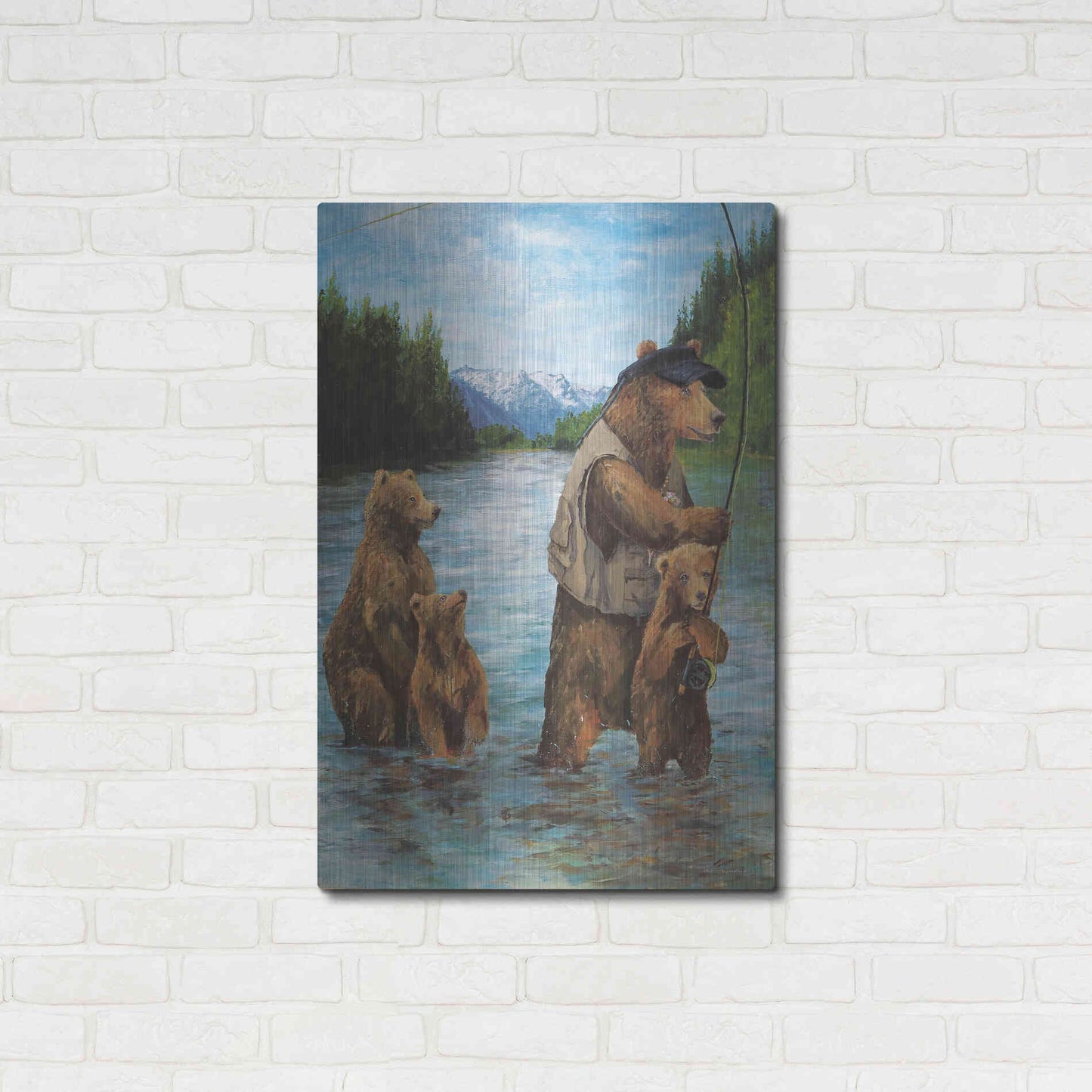 Luxe Metal Art 'Papa Bear' by Kamdon Kreations, Metal Wall Art,24x36