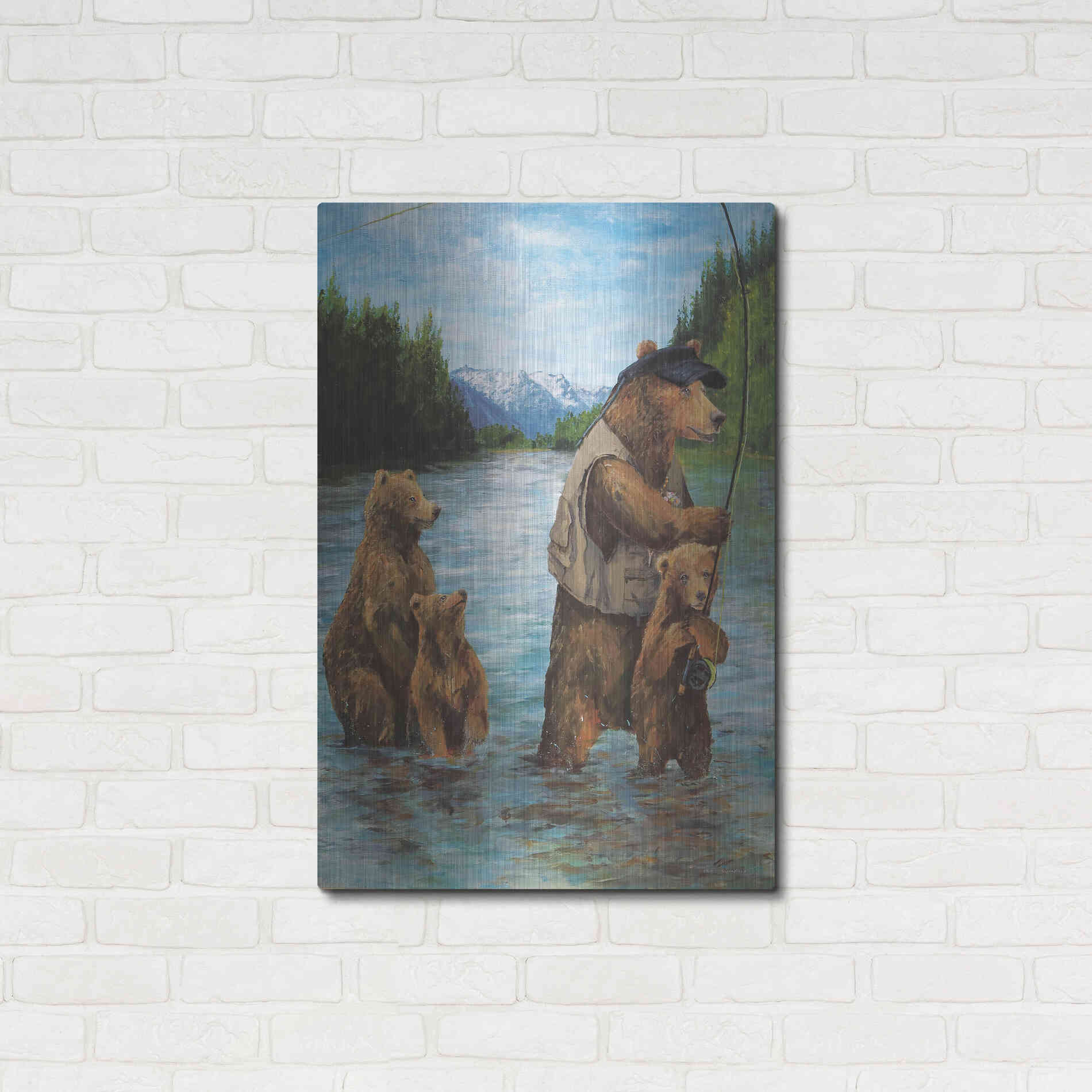 Luxe Metal Art 'Papa Bear' by Kamdon Kreations, Metal Wall Art,24x36