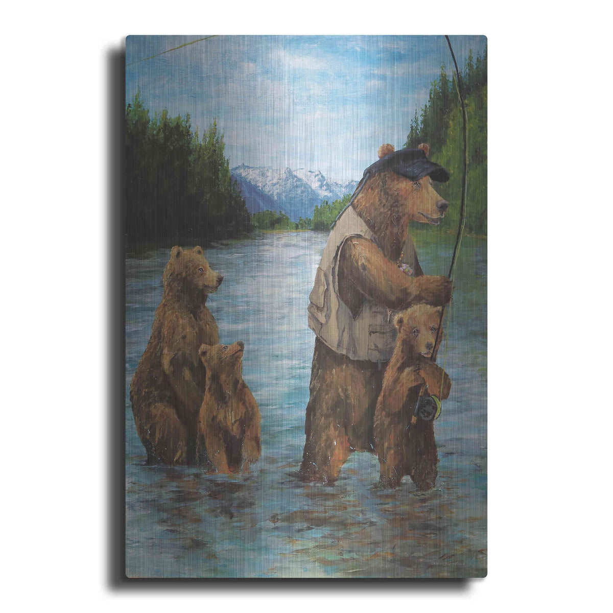 Luxe Metal Art 'Papa Bear' by Kamdon Kreations, Metal Wall Art