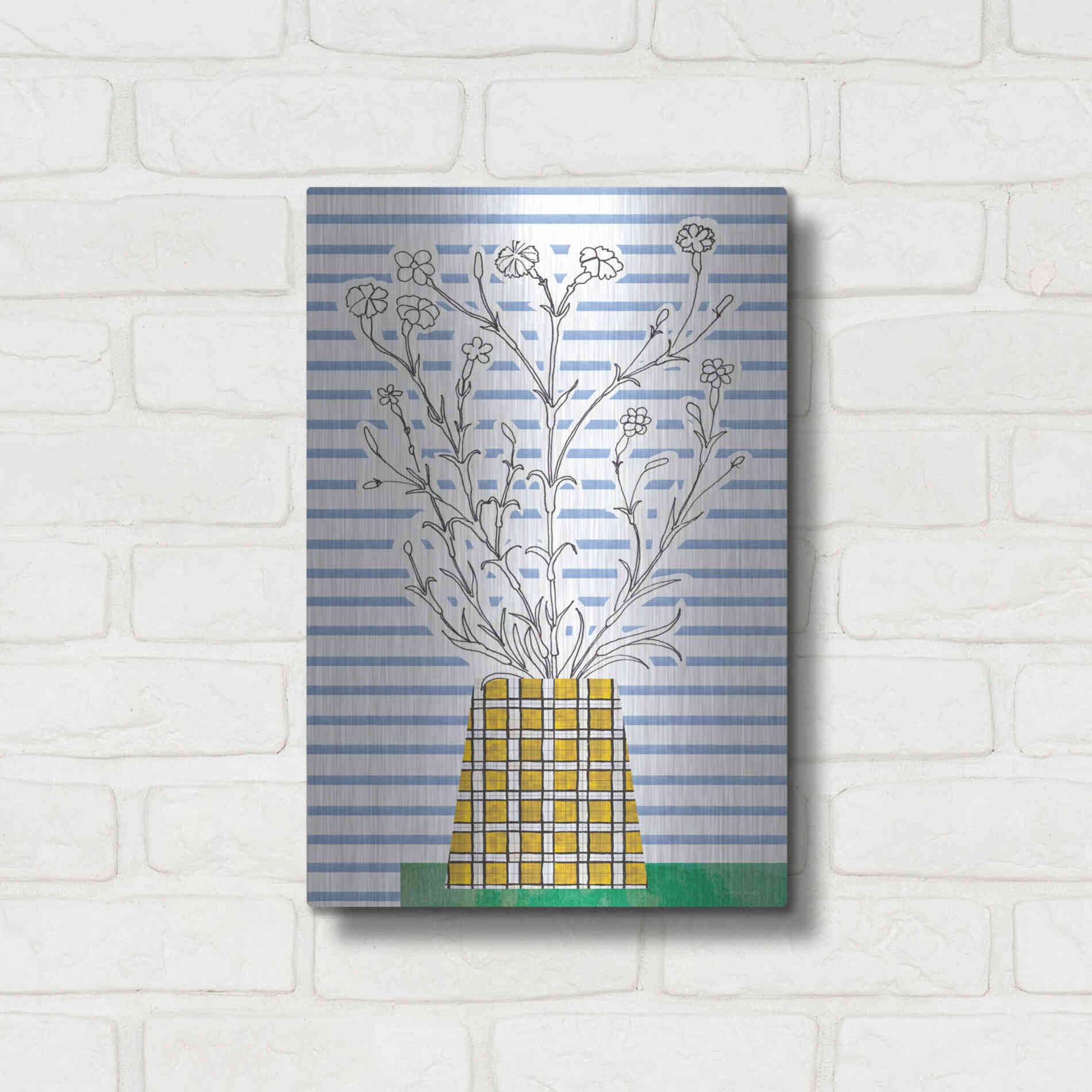 Luxe Metal Art 'Patch of Grass' by Kamdon Kreations, Metal Wall Art,12x16