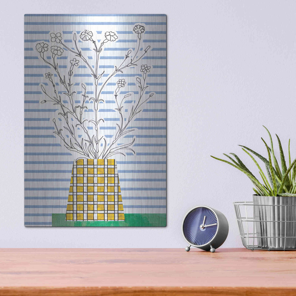 Luxe Metal Art 'Patch of Grass' by Kamdon Kreations, Metal Wall Art,12x16