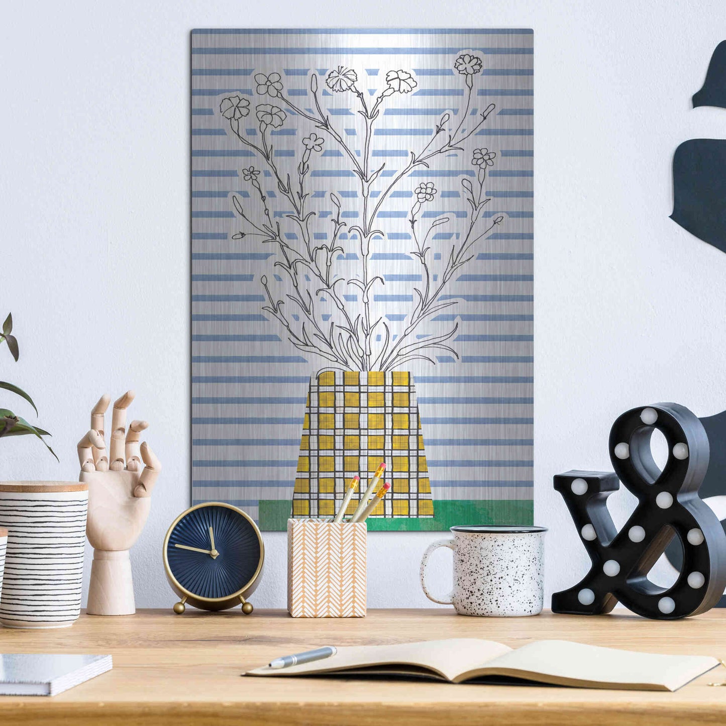 Luxe Metal Art 'Patch of Grass' by Kamdon Kreations, Metal Wall Art,12x16