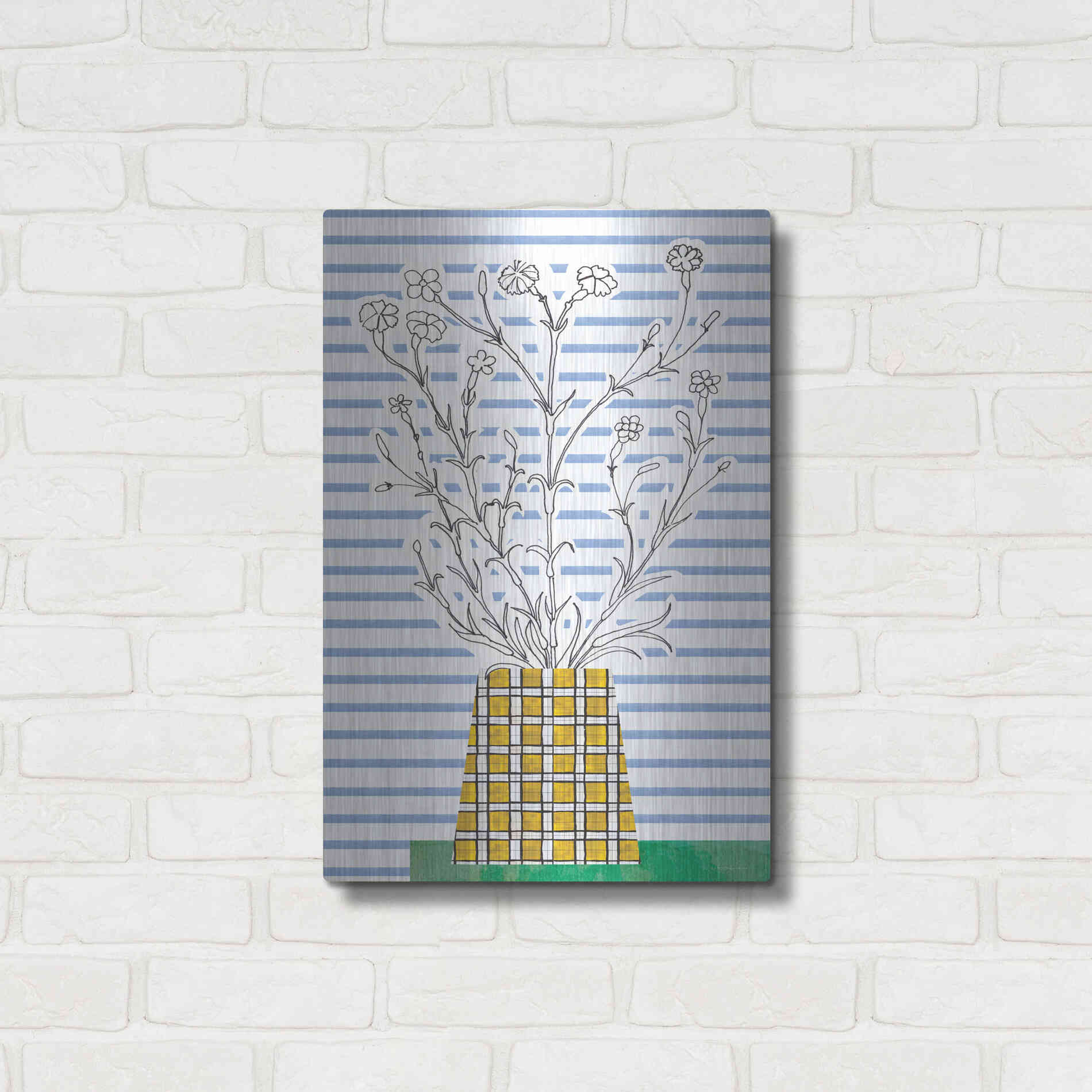 Luxe Metal Art 'Patch of Grass' by Kamdon Kreations, Metal Wall Art,16x24