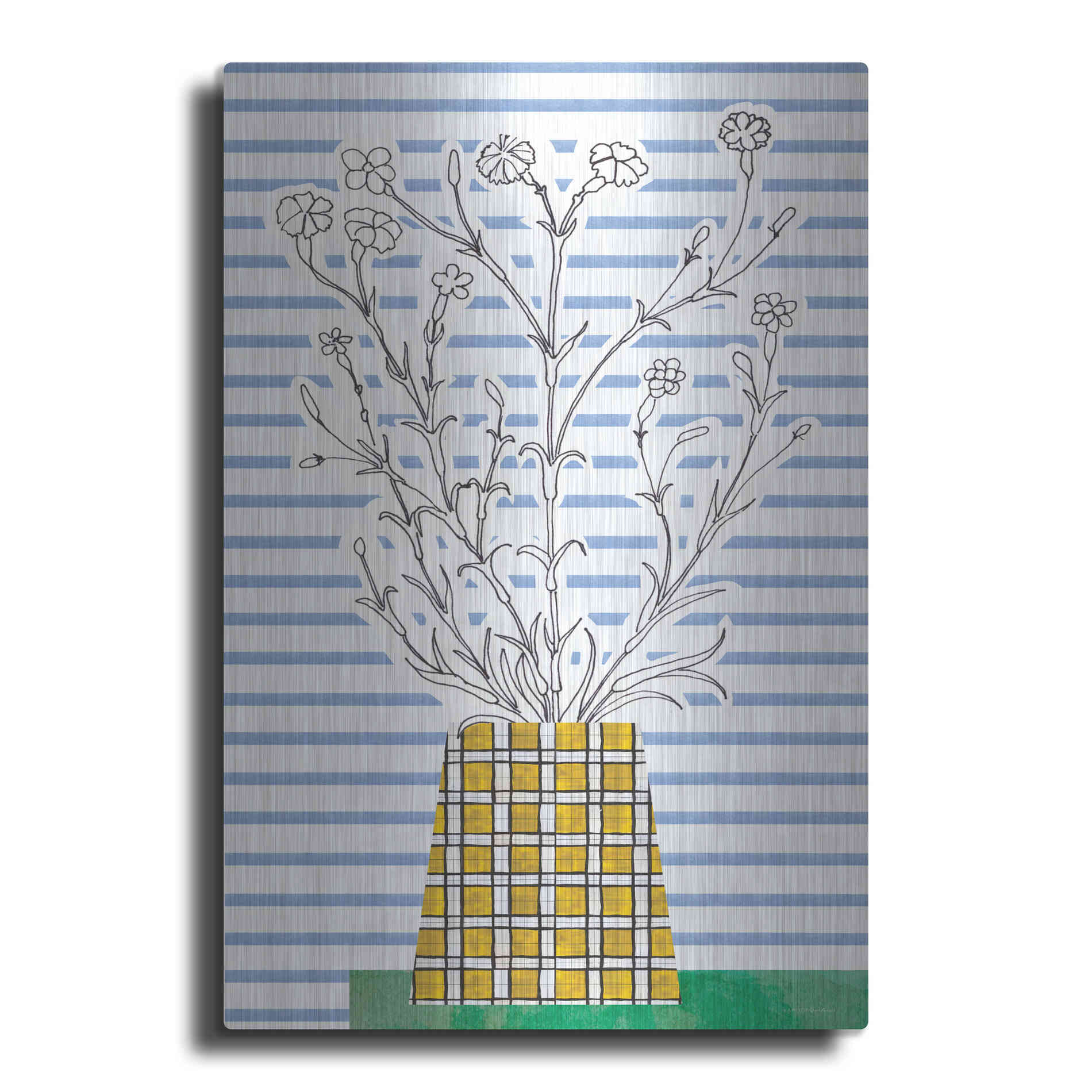 Luxe Metal Art 'Patch of Grass' by Kamdon Kreations, Metal Wall Art