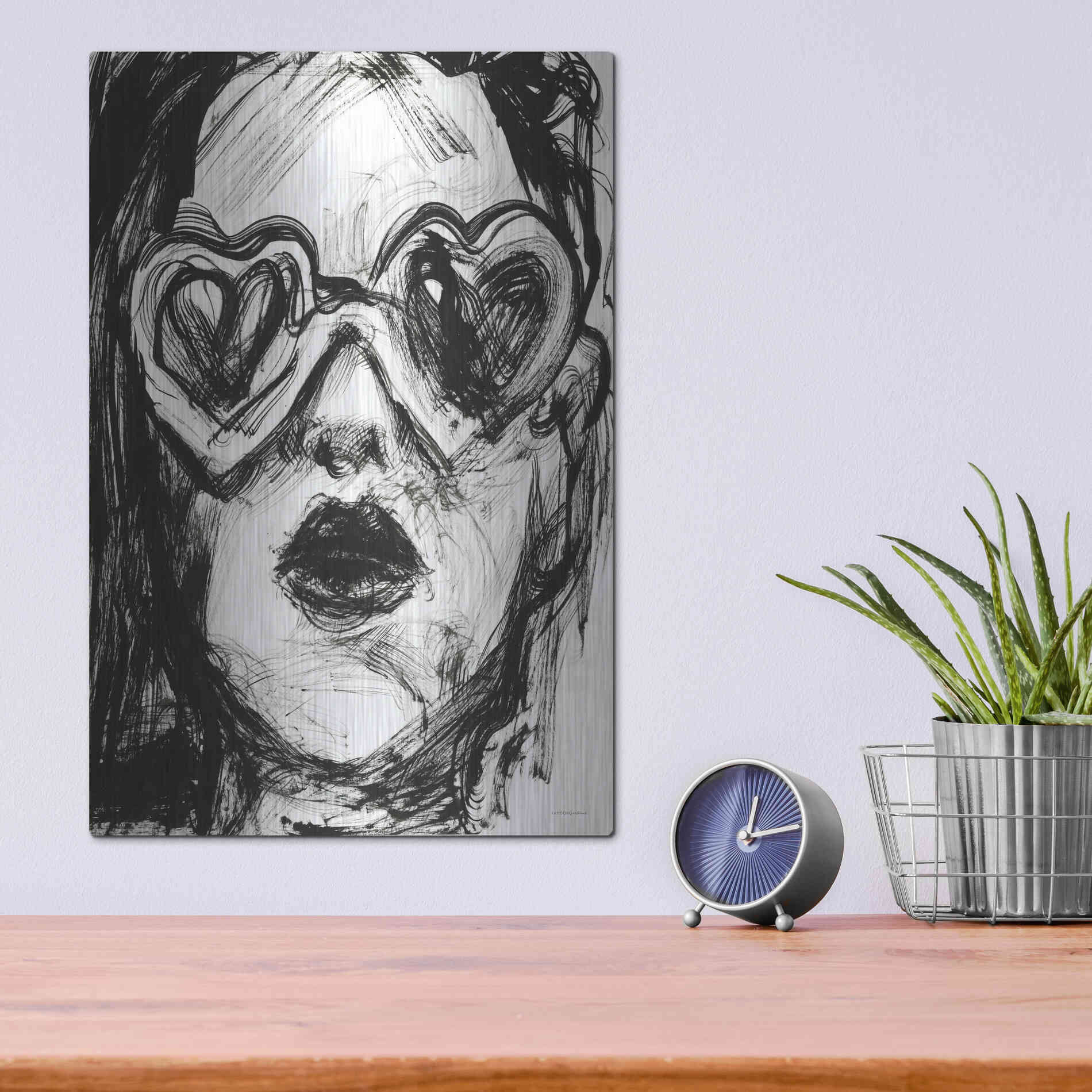 Luxe Metal Art 'Love Goggles' by Kamdon Kreations, Metal Wall Art,12x16