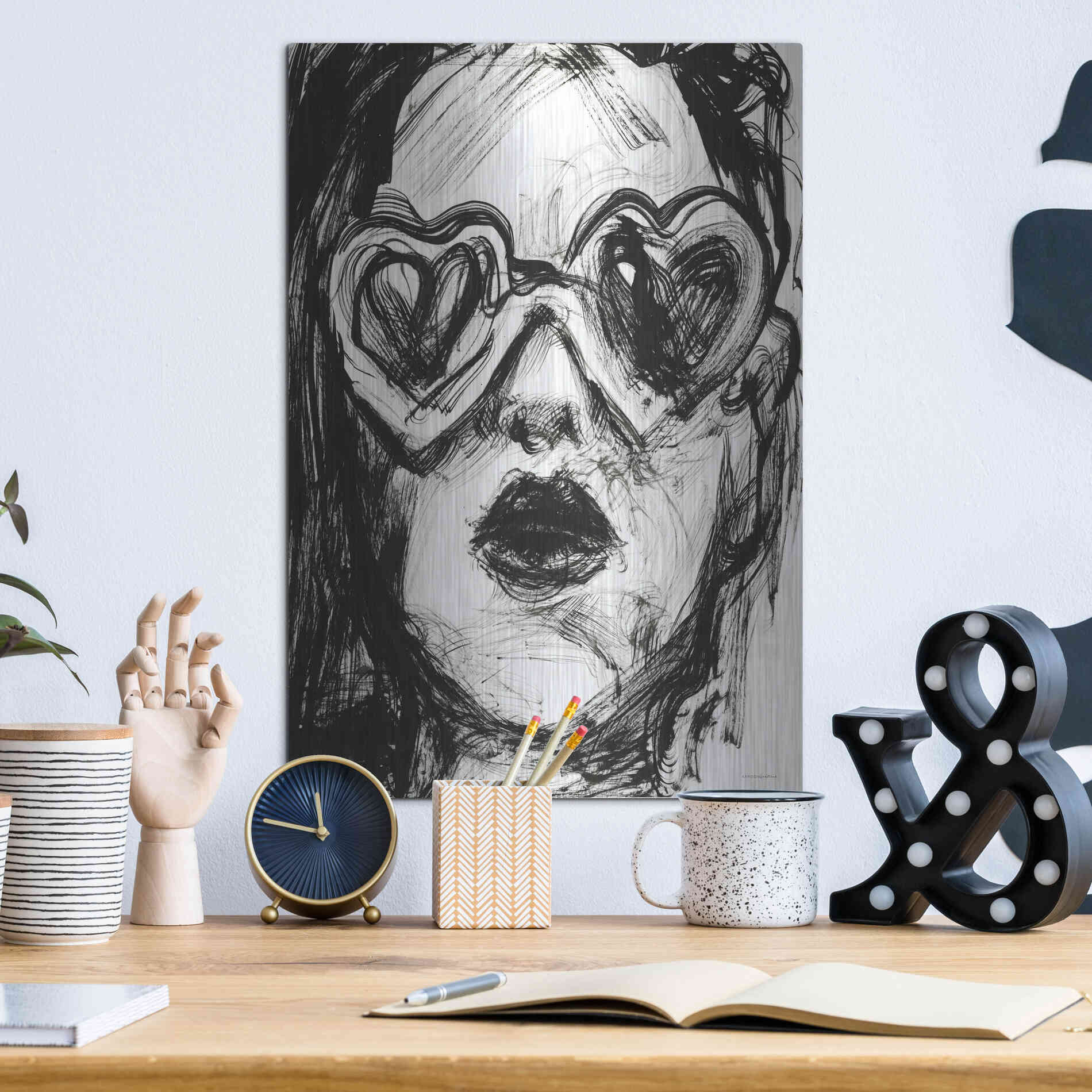 Luxe Metal Art 'Love Goggles' by Kamdon Kreations, Metal Wall Art,12x16