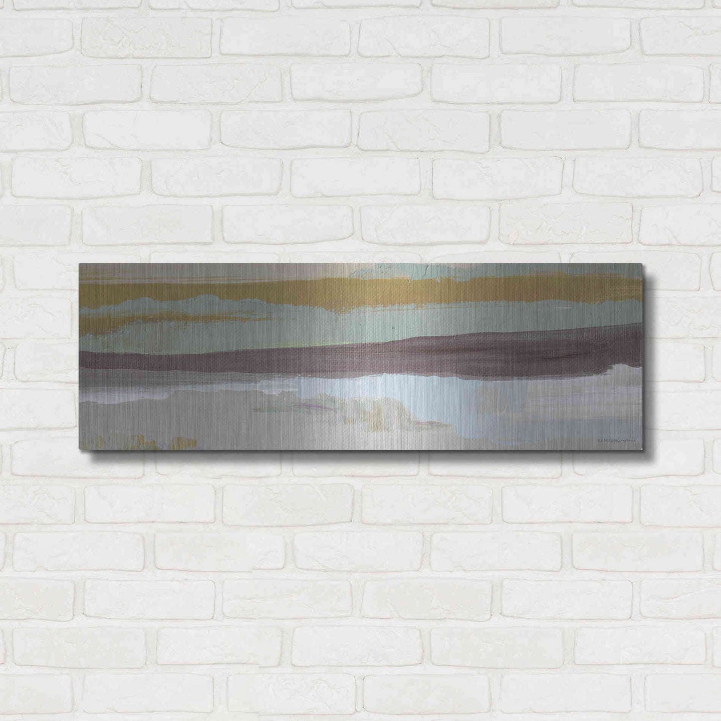Luxe Metal Art 'On the Horizon   ' by Kamdon Kreations, Metal Wall Art,36x12