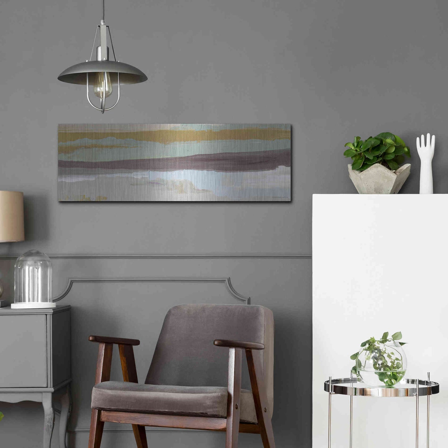 Luxe Metal Art 'On the Horizon   ' by Kamdon Kreations, Metal Wall Art,36x12