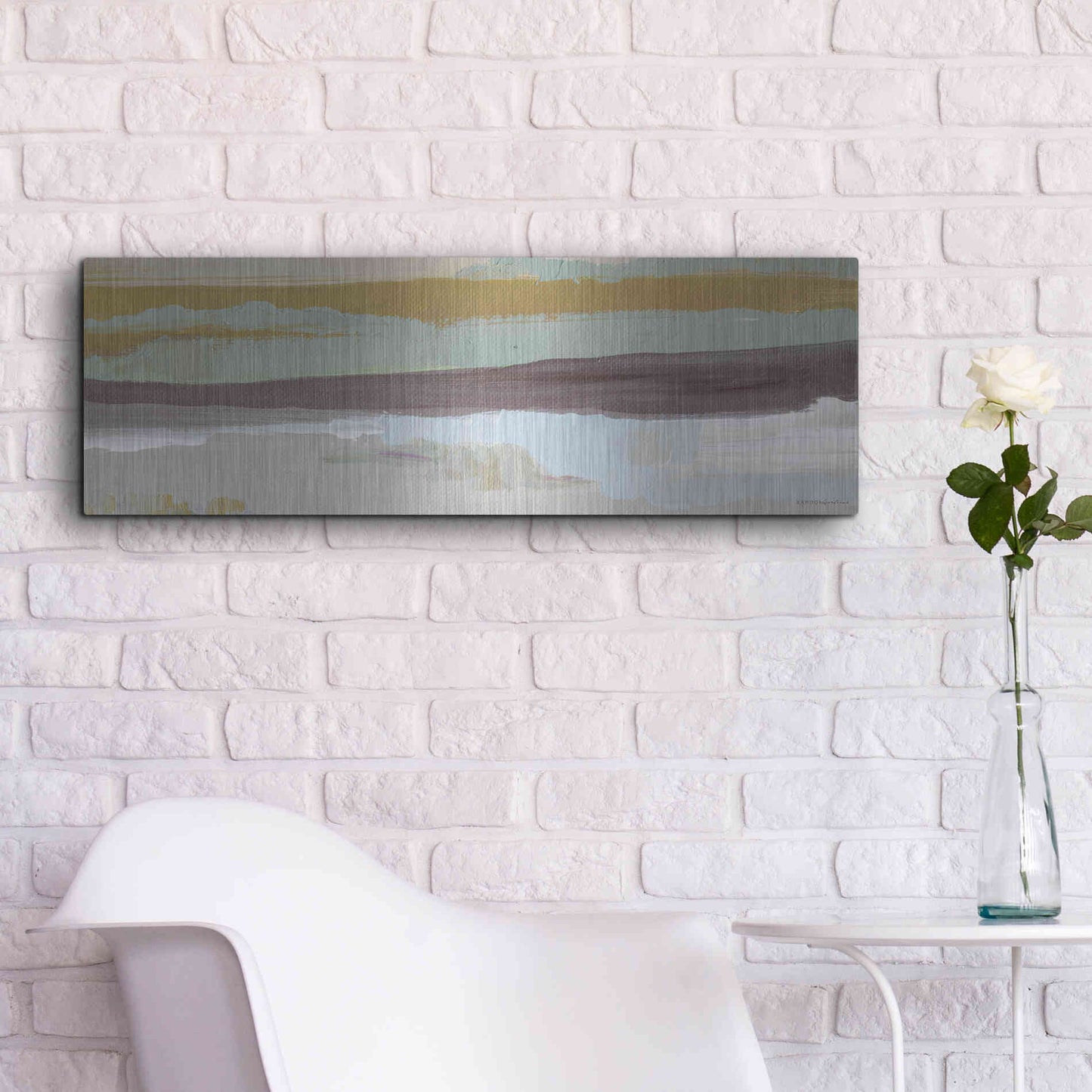 Luxe Metal Art 'On the Horizon   ' by Kamdon Kreations, Metal Wall Art,36x12