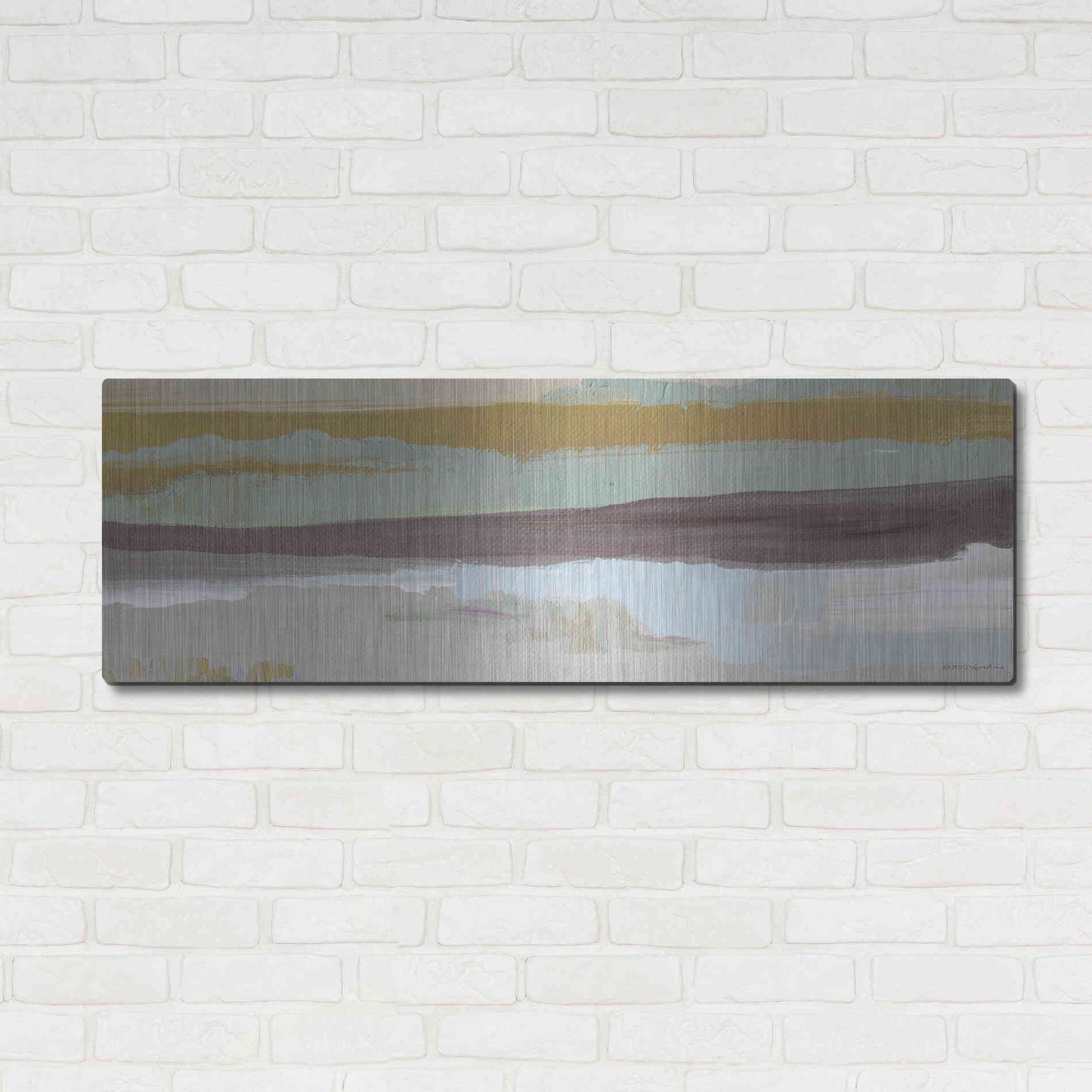 Luxe Metal Art 'On the Horizon   ' by Kamdon Kreations, Metal Wall Art,48x16