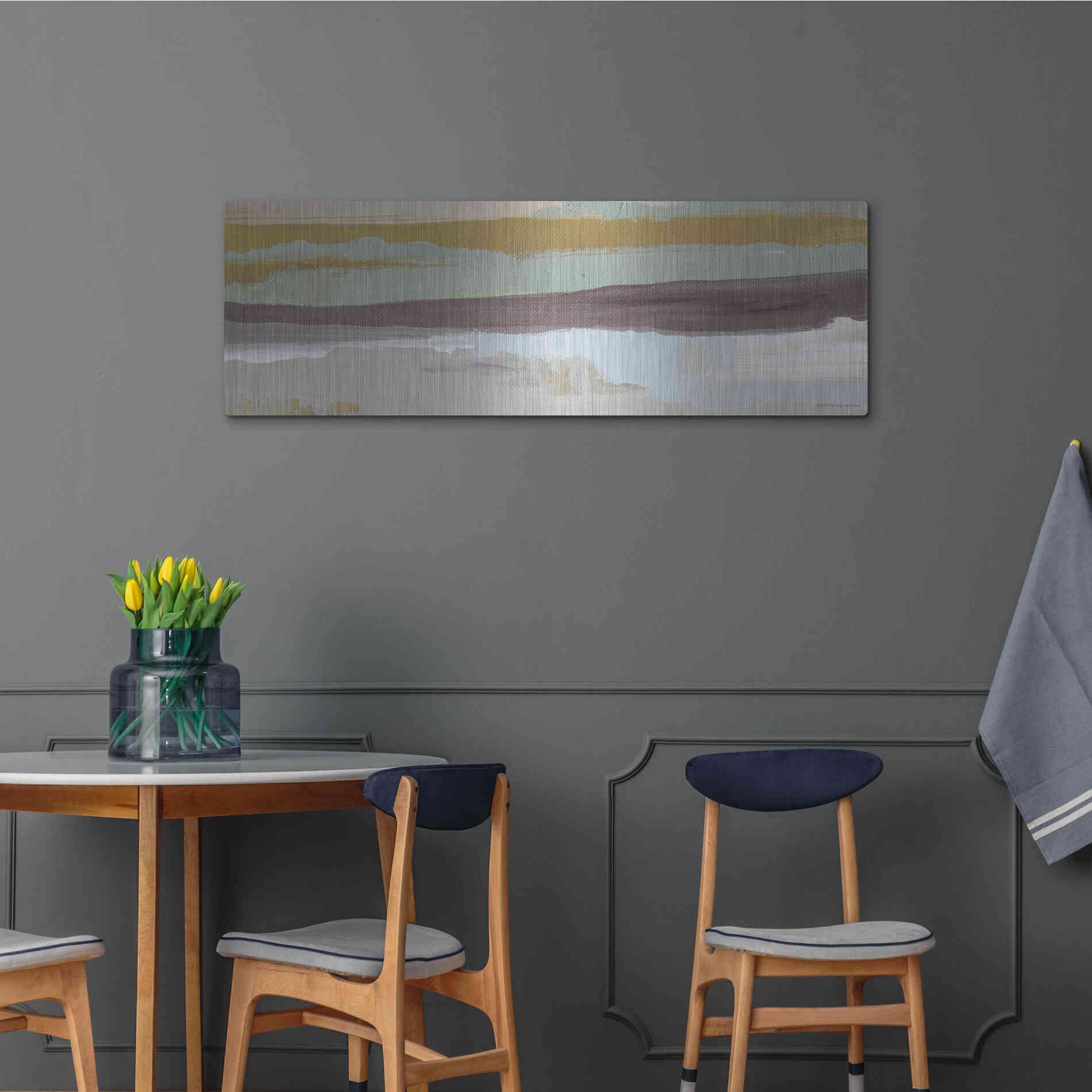 Luxe Metal Art 'On the Horizon   ' by Kamdon Kreations, Metal Wall Art,48x16