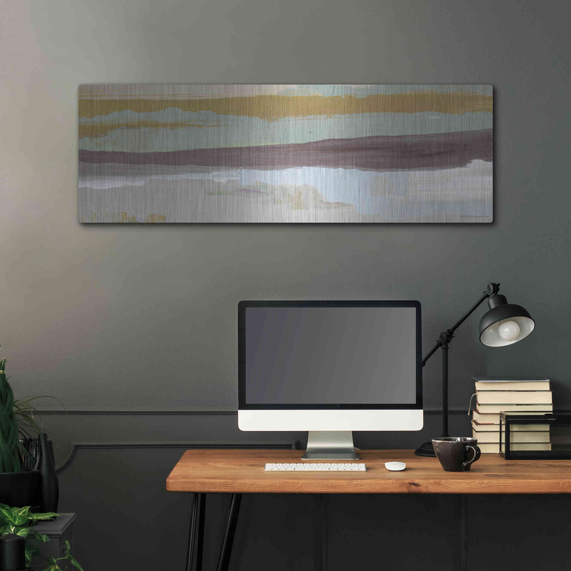 Luxe Metal Art 'On the Horizon   ' by Kamdon Kreations, Metal Wall Art,48x16