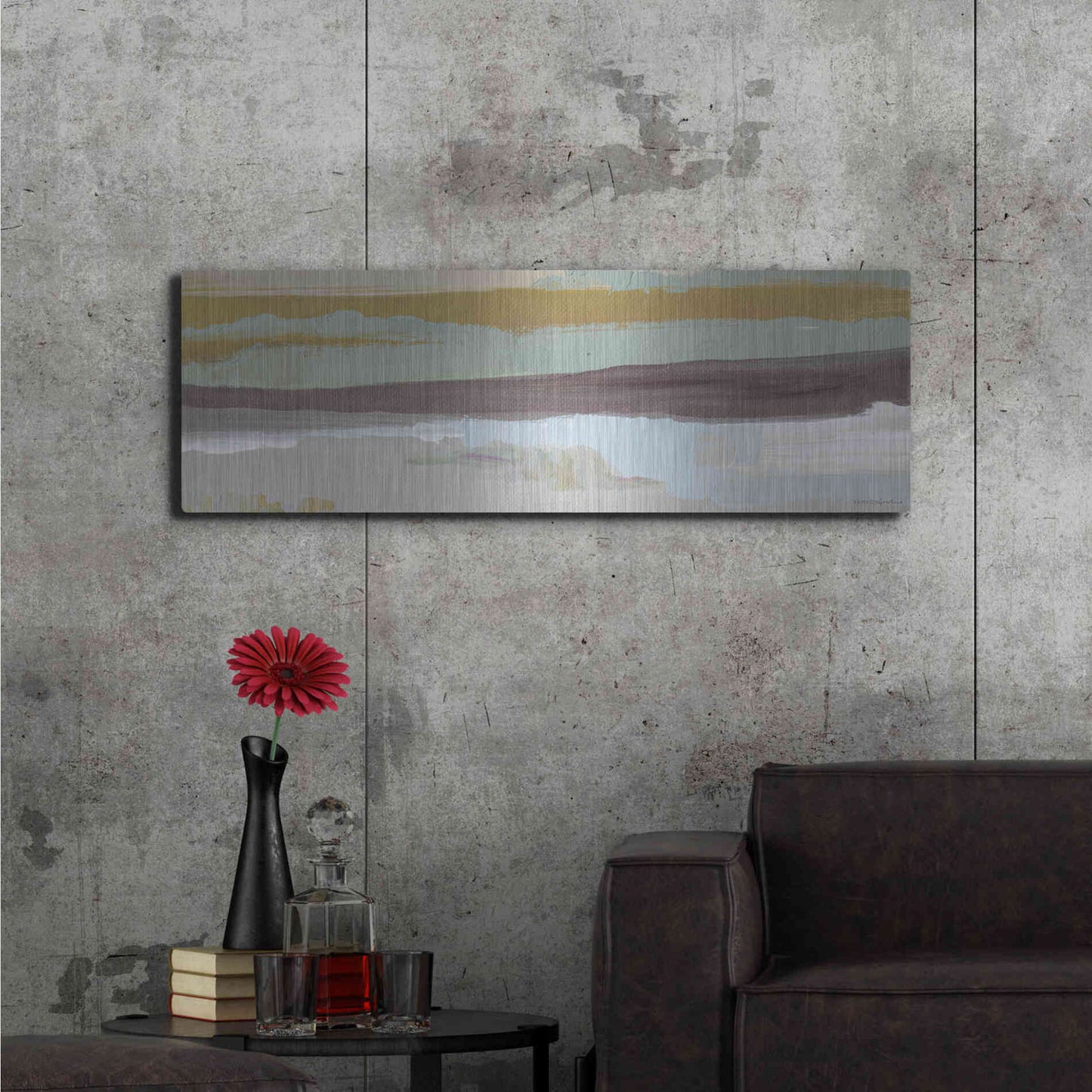 Luxe Metal Art 'On the Horizon   ' by Kamdon Kreations, Metal Wall Art,48x16