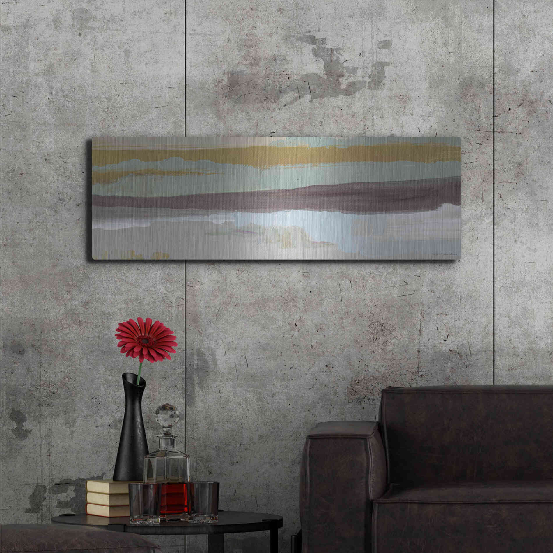 Luxe Metal Art 'On the Horizon   ' by Kamdon Kreations, Metal Wall Art,48x16