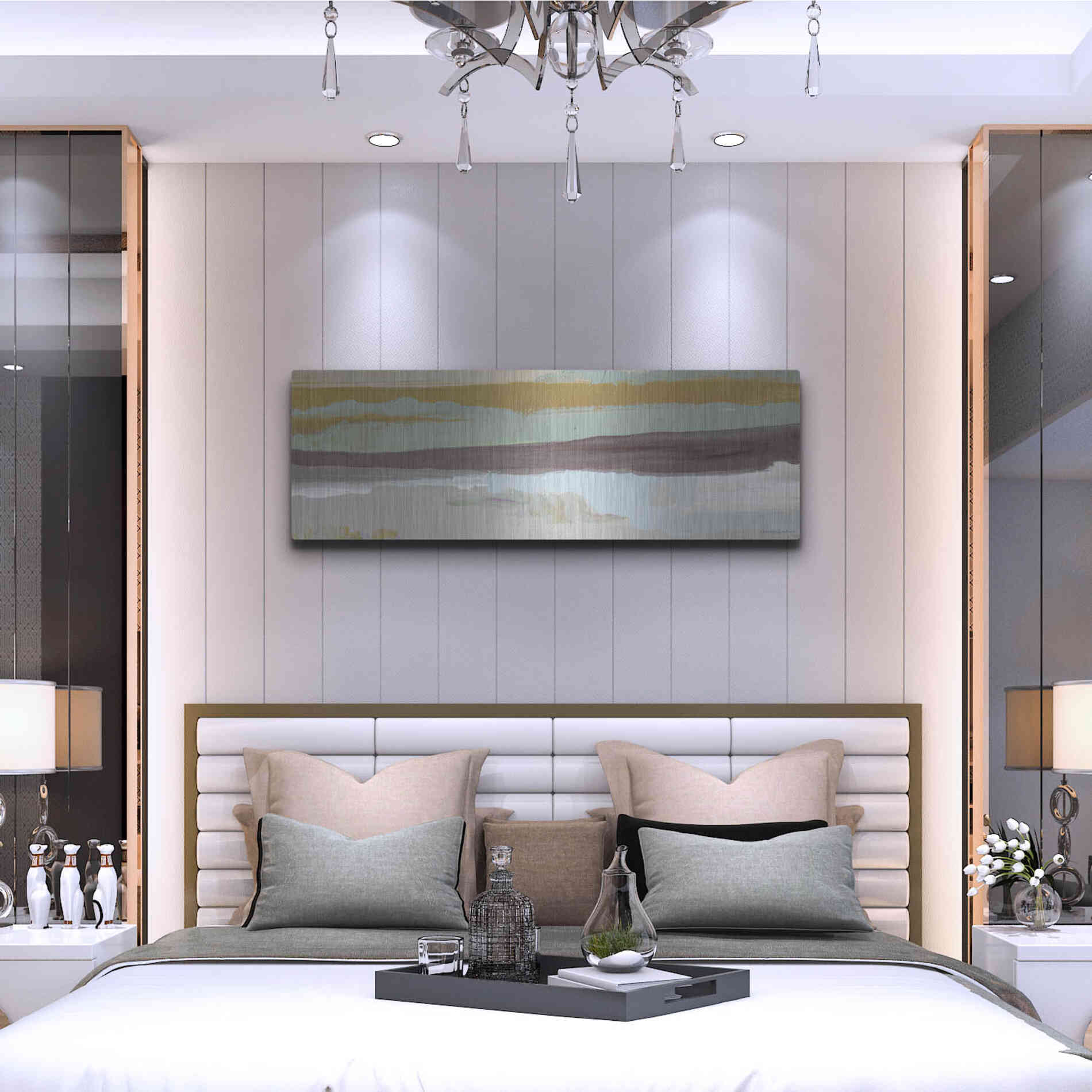 Luxe Metal Art 'On the Horizon   ' by Kamdon Kreations, Metal Wall Art,48x16