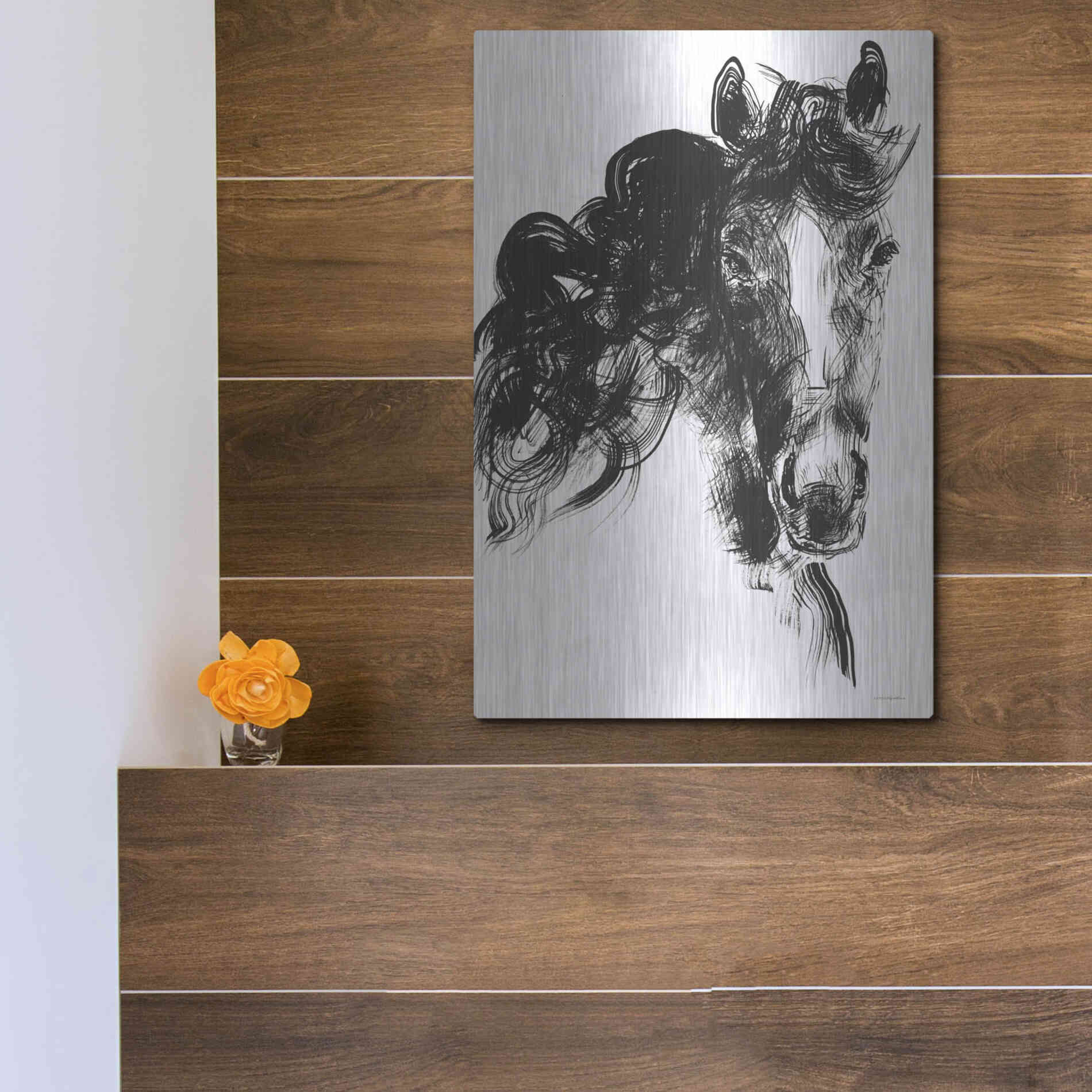 Luxe Metal Art 'Sweet Filly' by Kamdon Kreations, Metal Wall Art,12x16