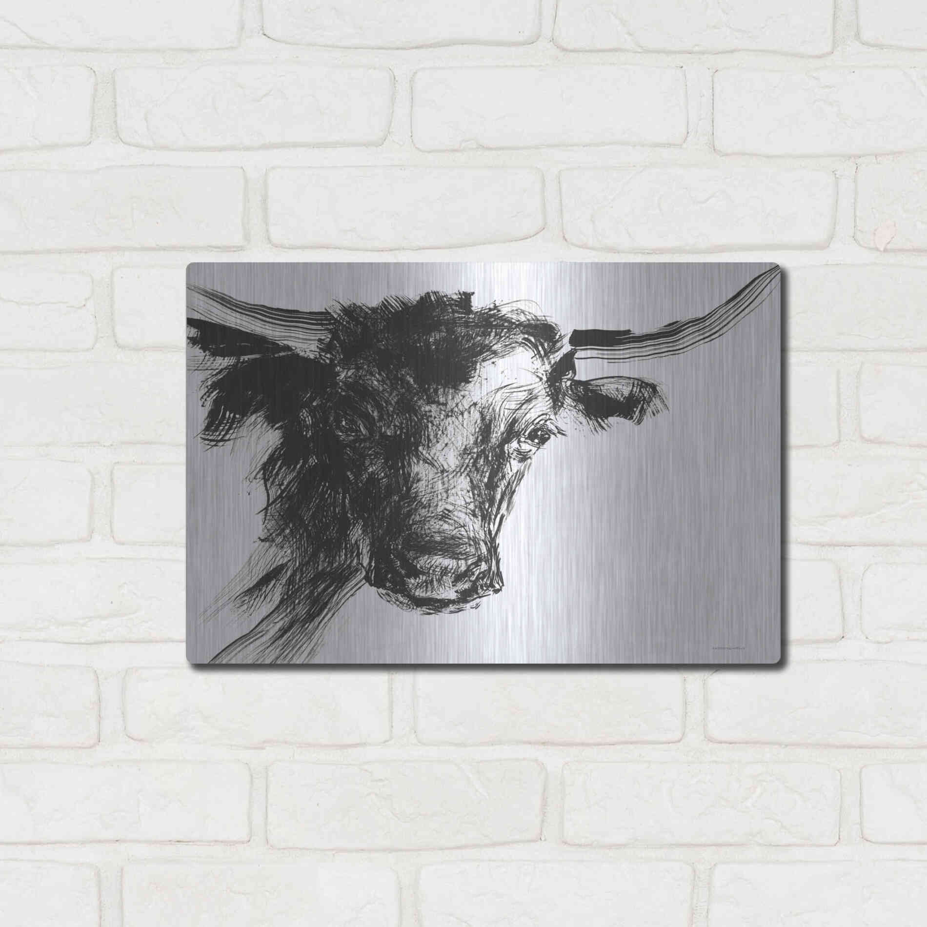 Luxe Metal Art 'Linear Growth' by Kamdon Kreations, Metal Wall Art,16x12