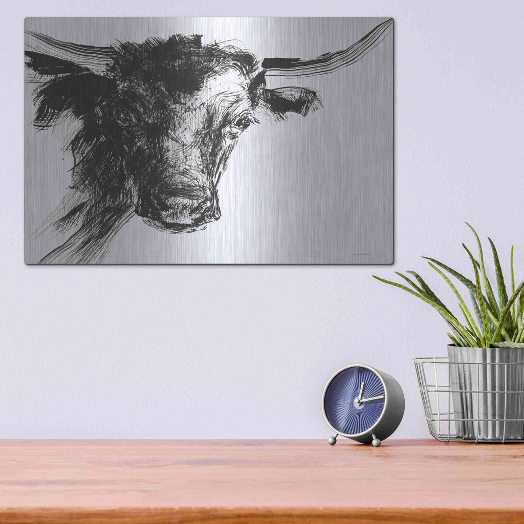 Luxe Metal Art 'Linear Growth' by Kamdon Kreations, Metal Wall Art,16x12