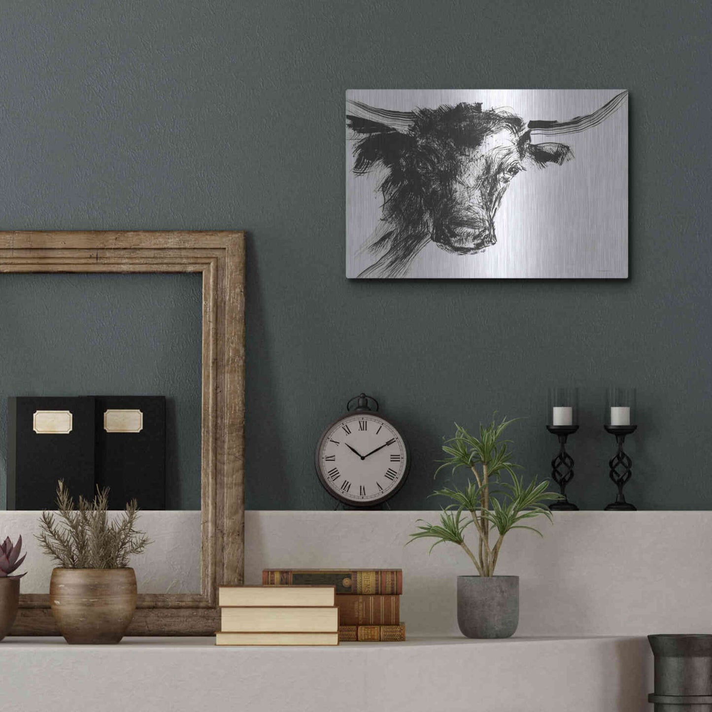 Luxe Metal Art 'Linear Growth' by Kamdon Kreations, Metal Wall Art,16x12