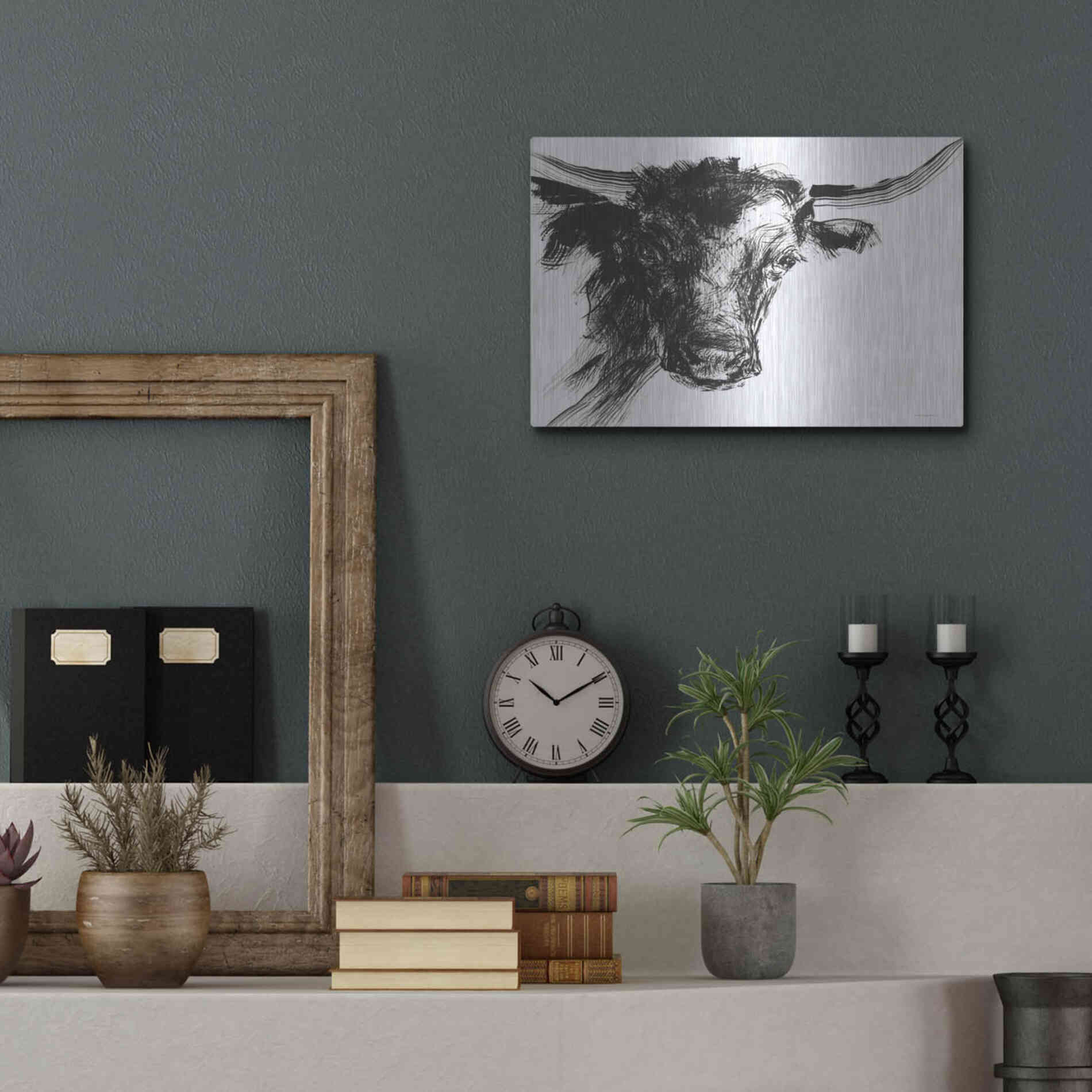 Luxe Metal Art 'Linear Growth' by Kamdon Kreations, Metal Wall Art,16x12